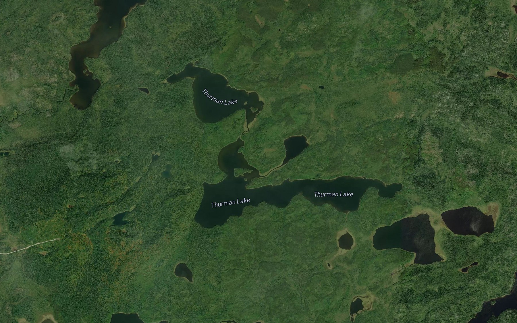 Satellite map of the Thurman Lake