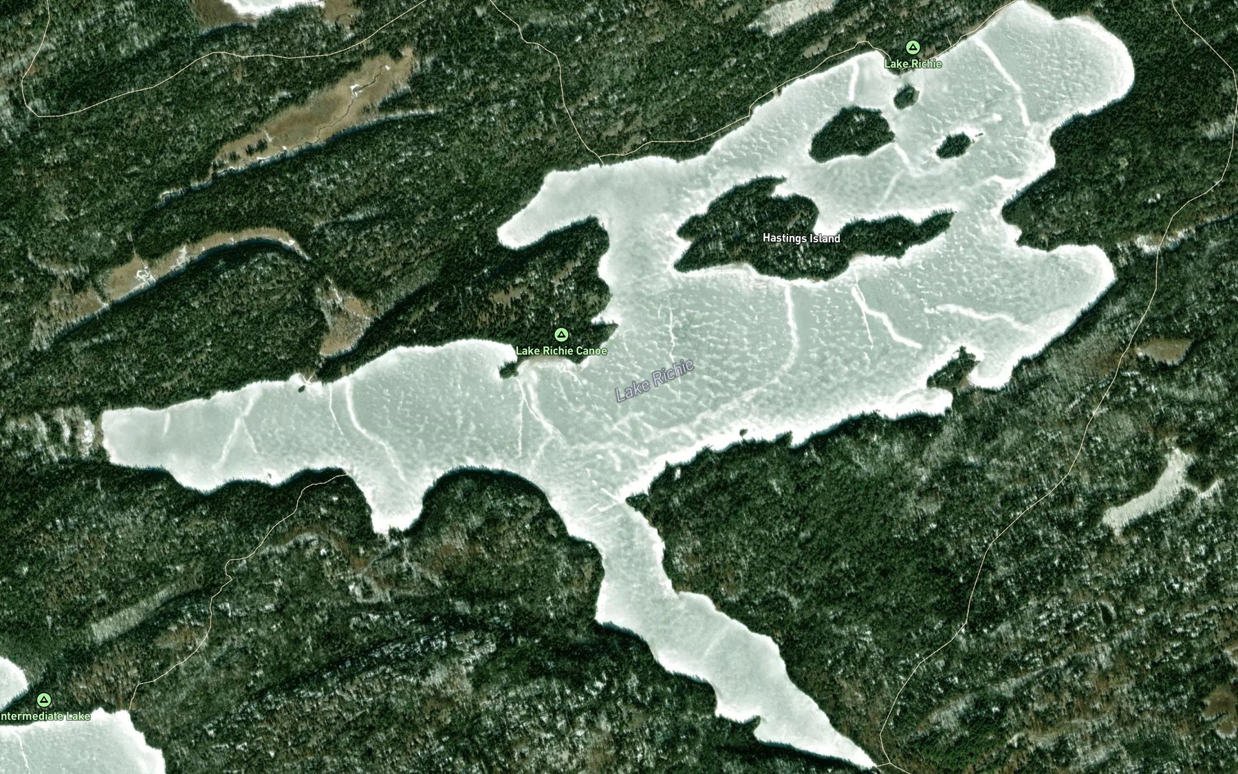 Satellite map of the Lake Richie