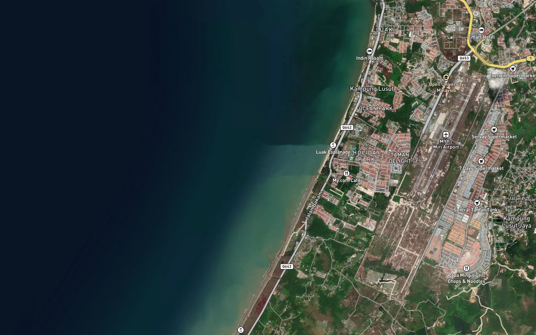Satellite map of the Sungai Lusut Kechil