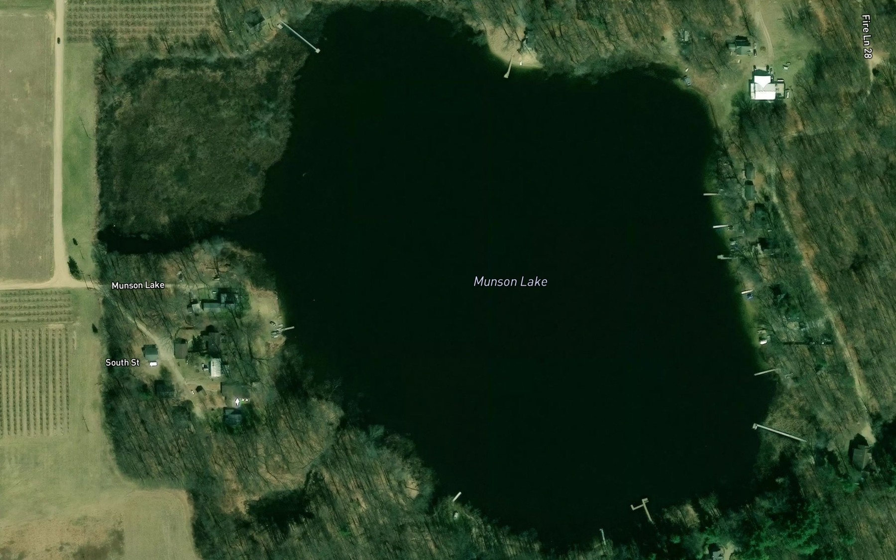 Satellite map of the Munson Lake