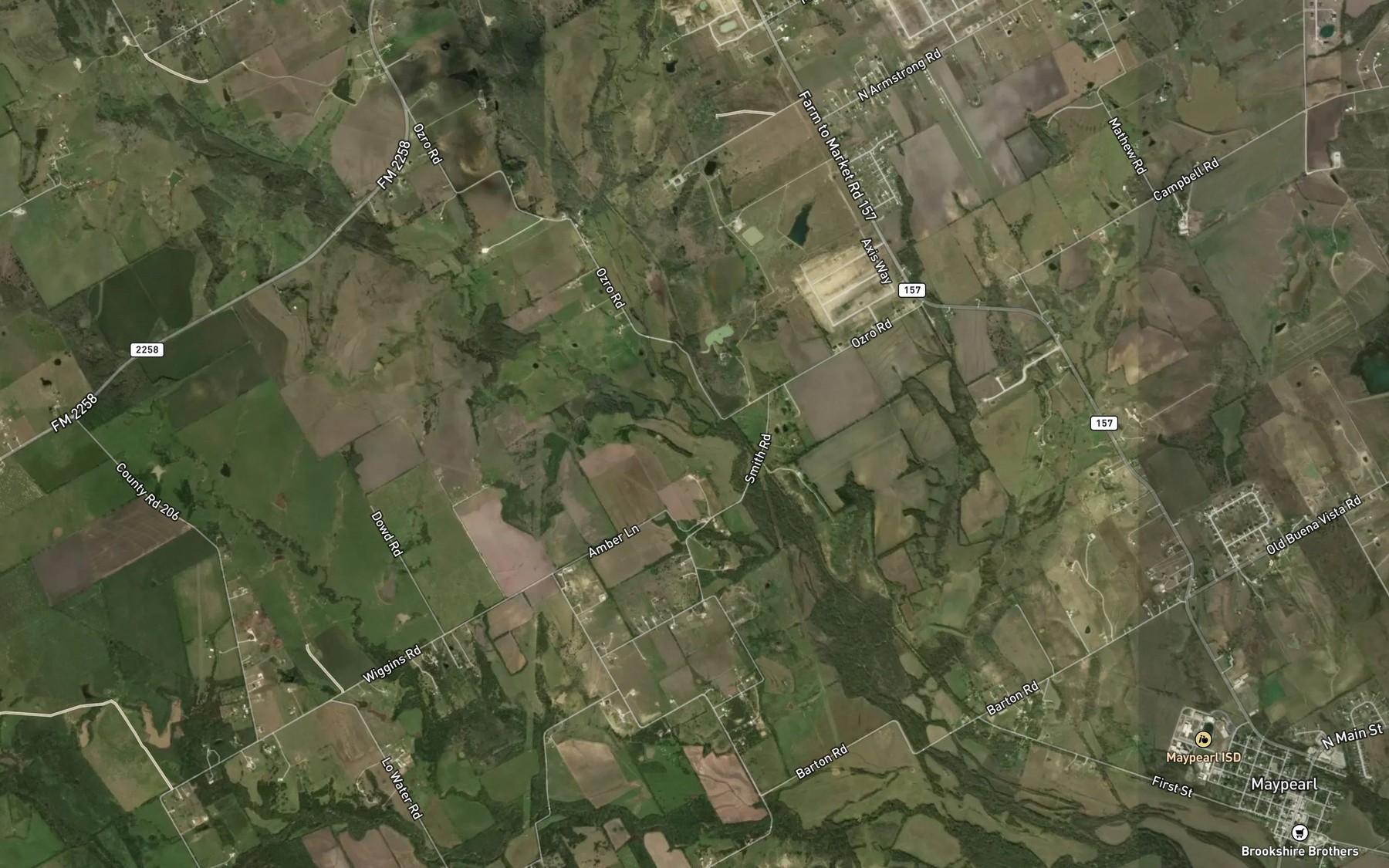 Satellite map of the Armstrong Creek