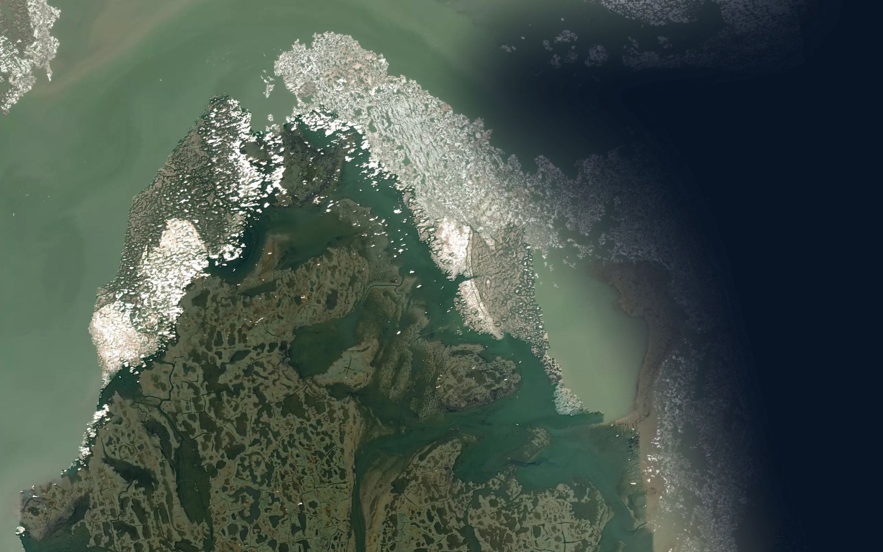Satellite map of the Piasuk River