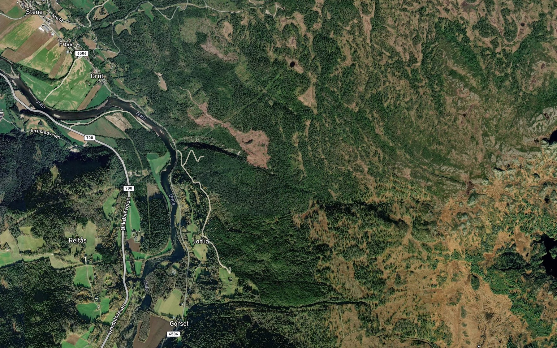 Satellite map of the Gryta