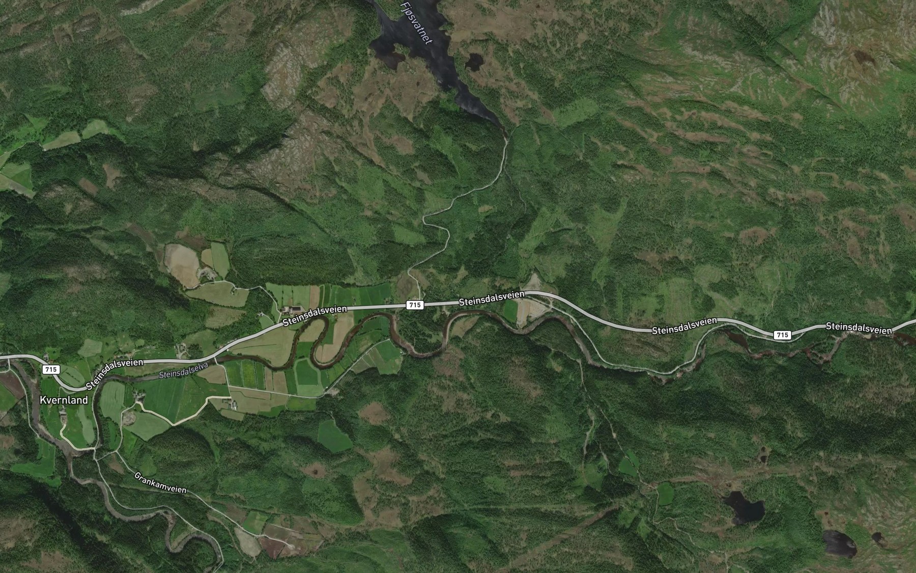 Satellite map of the Flosvasselva