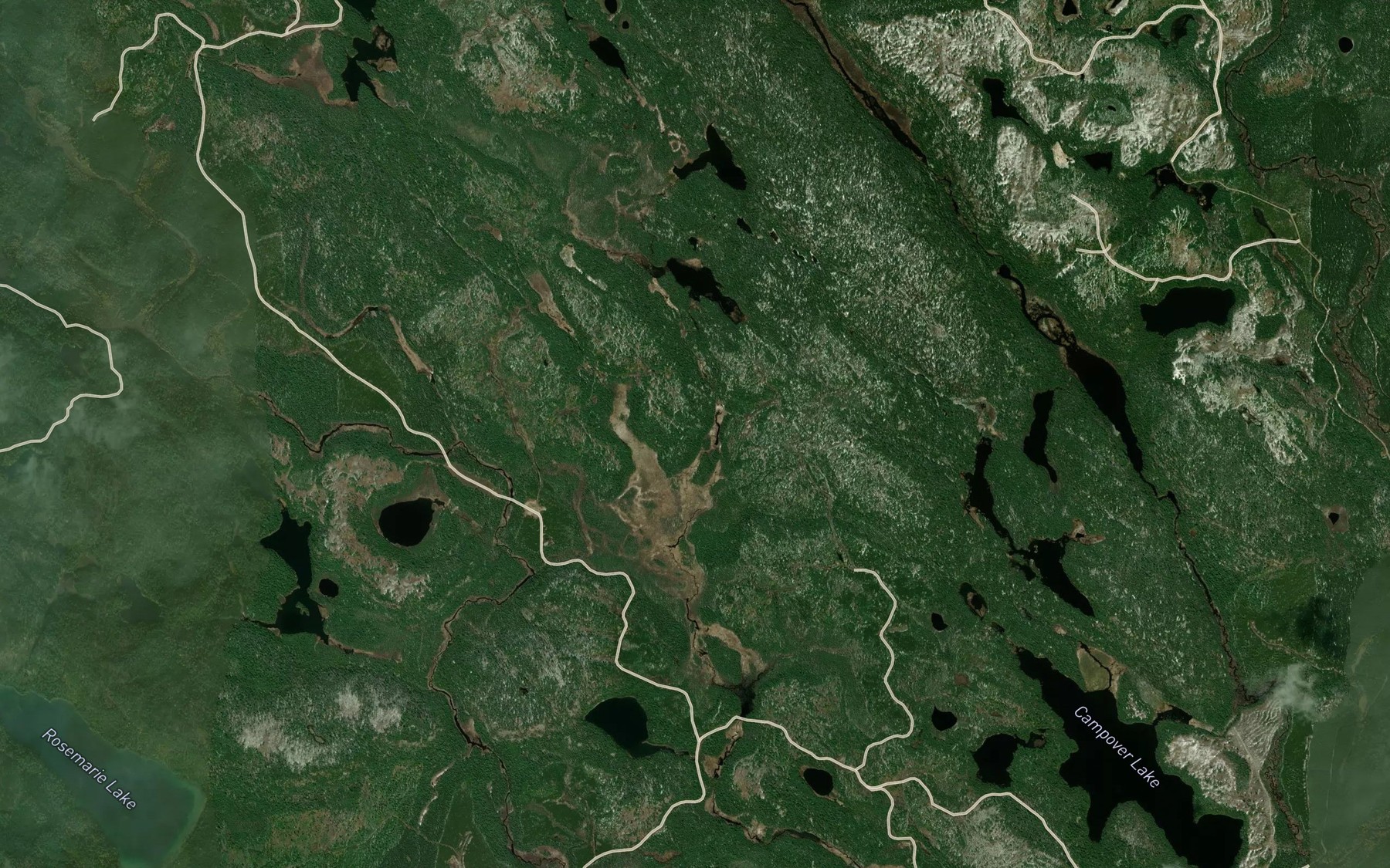 Satellite map of the Dougall Creek