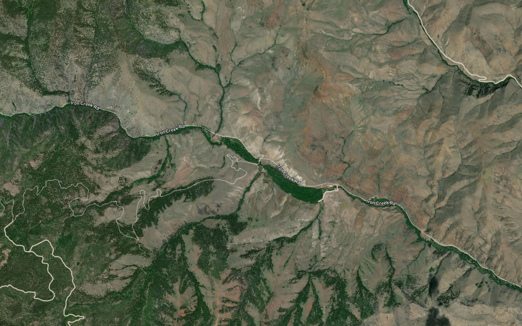 Satellite map of the Slide Creek
