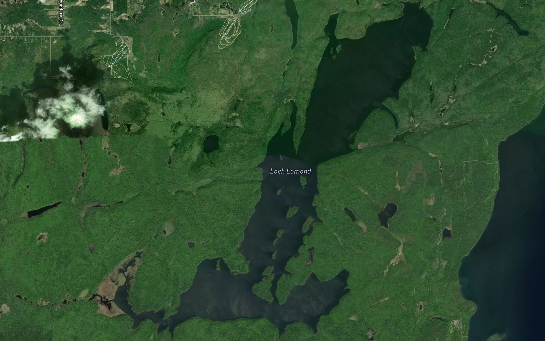 Satellite map of the Loch Lomond