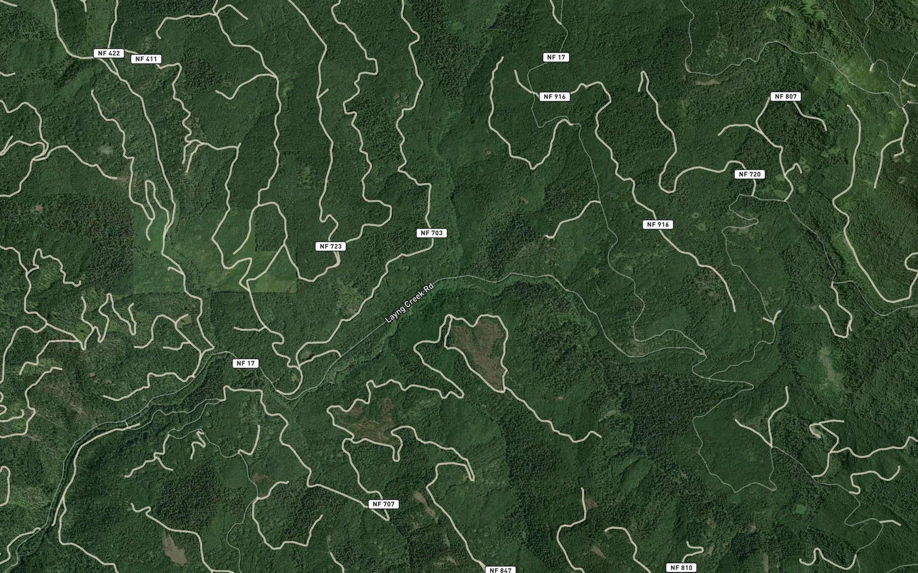 Satellite map of the Herman Creek