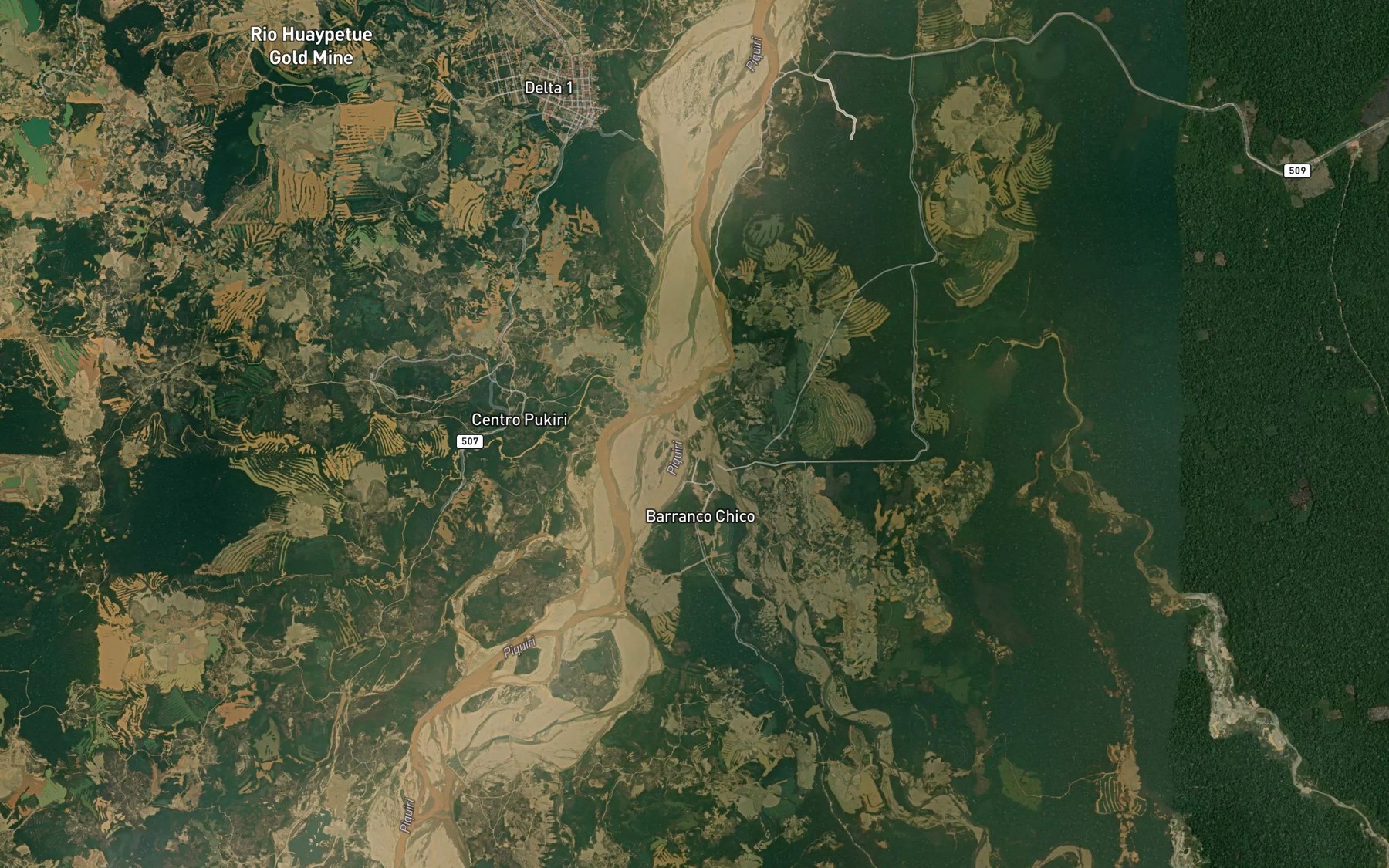 Satellite map of the Rio Tocabe