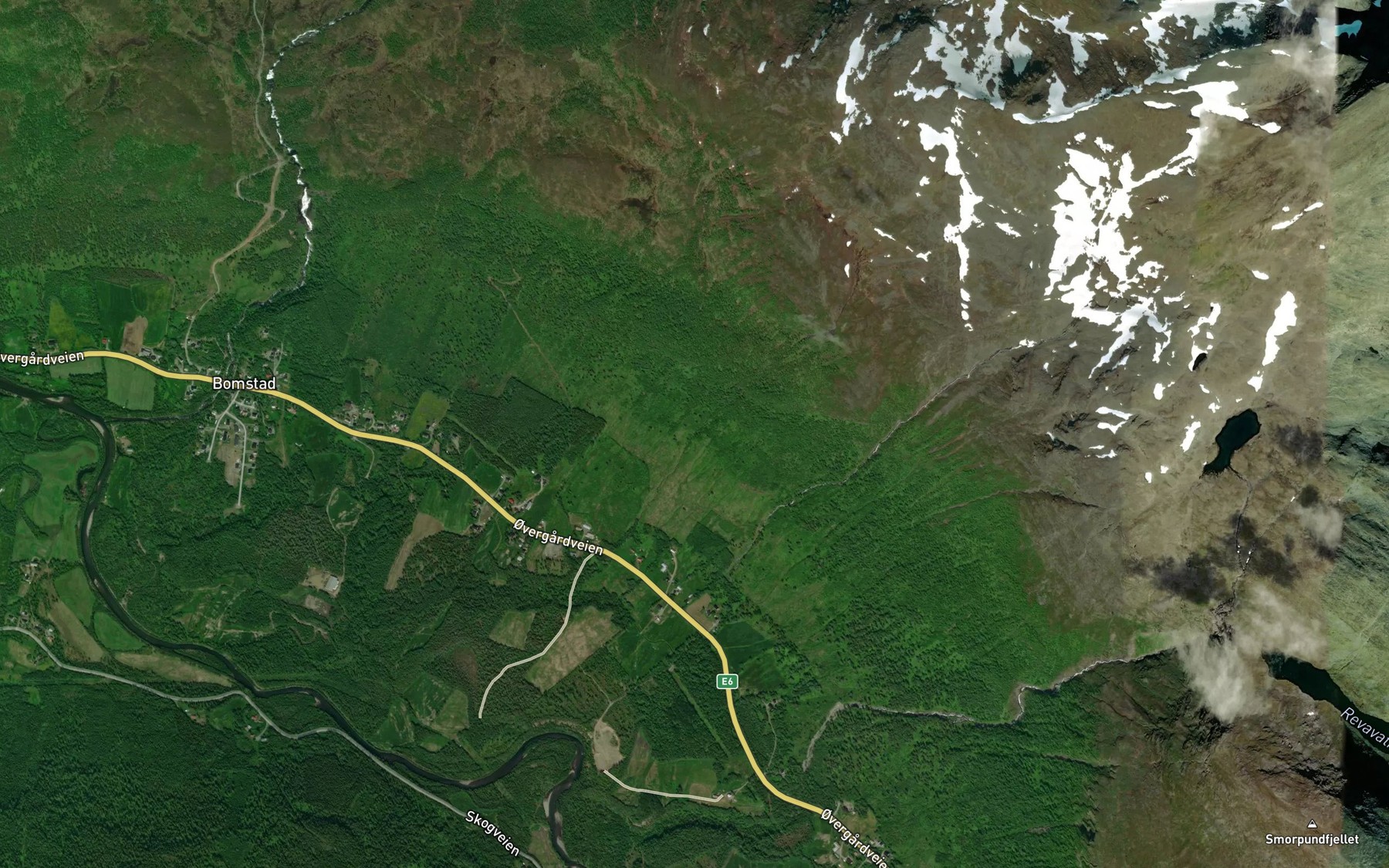 Satellite map of the Olderelva