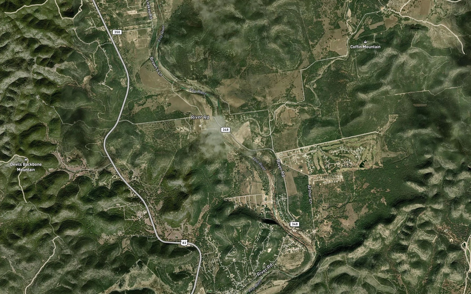 Satellite map of the Bear Creek