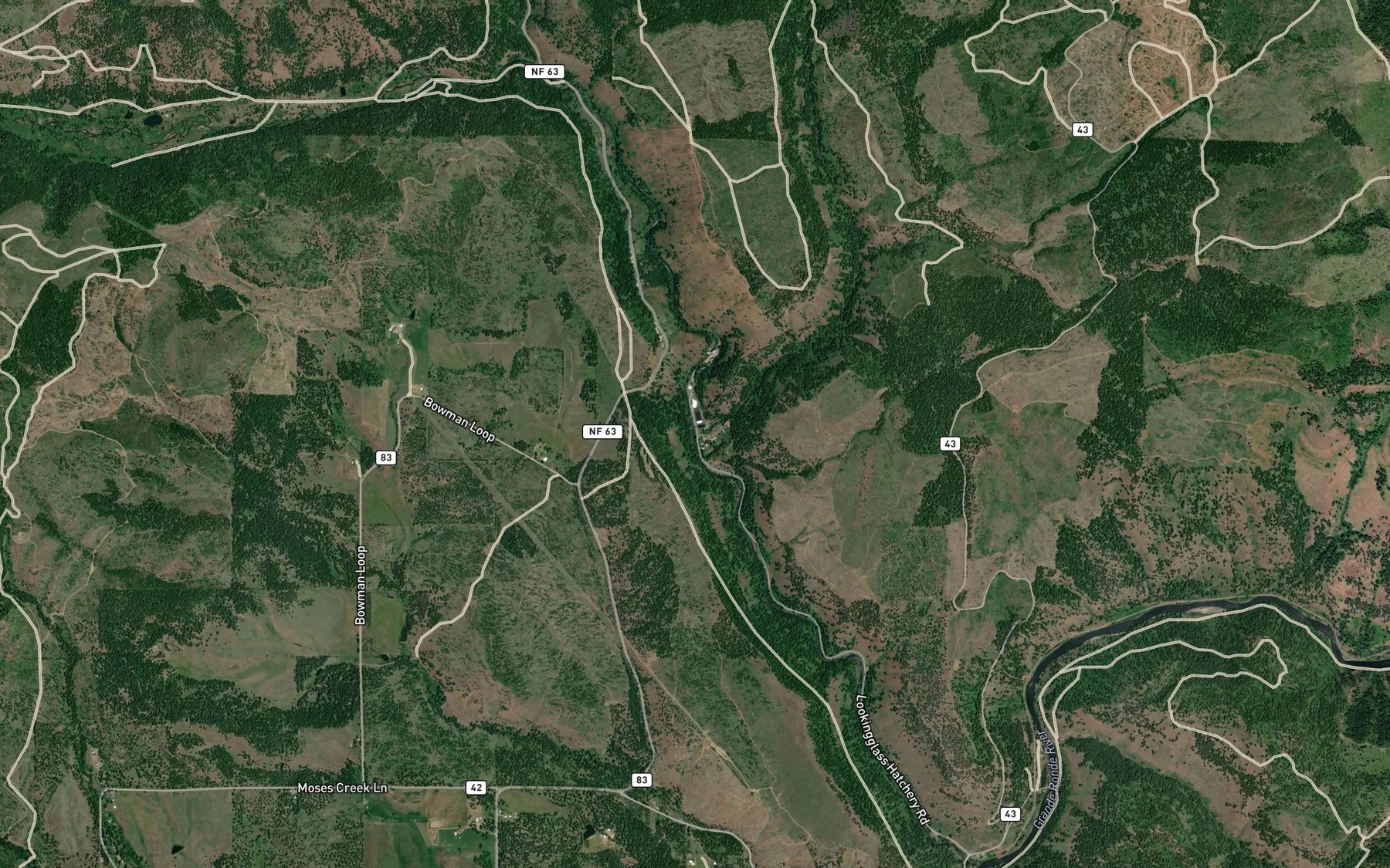 Satellite map of the Jarboe Creek
