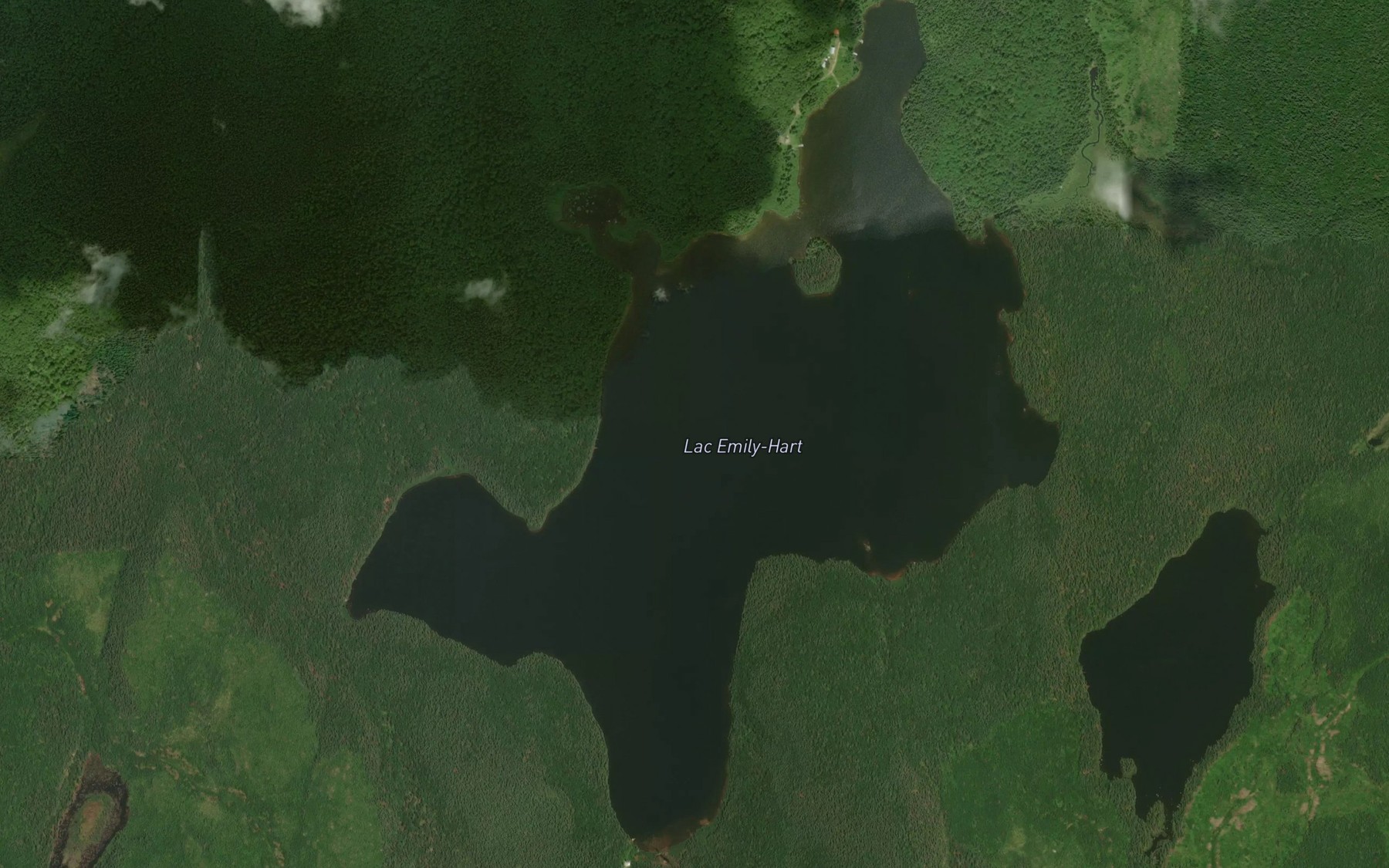 Satellite map of the Lac Emily-Hart