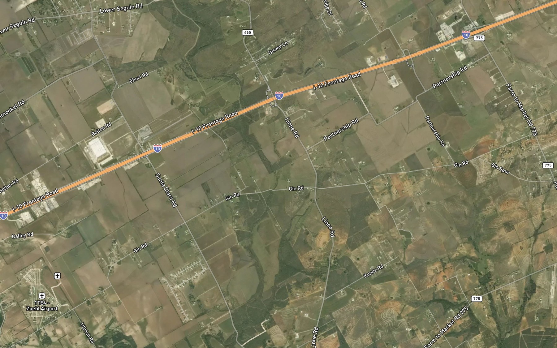 Satellite map of the Buzzard Creek
