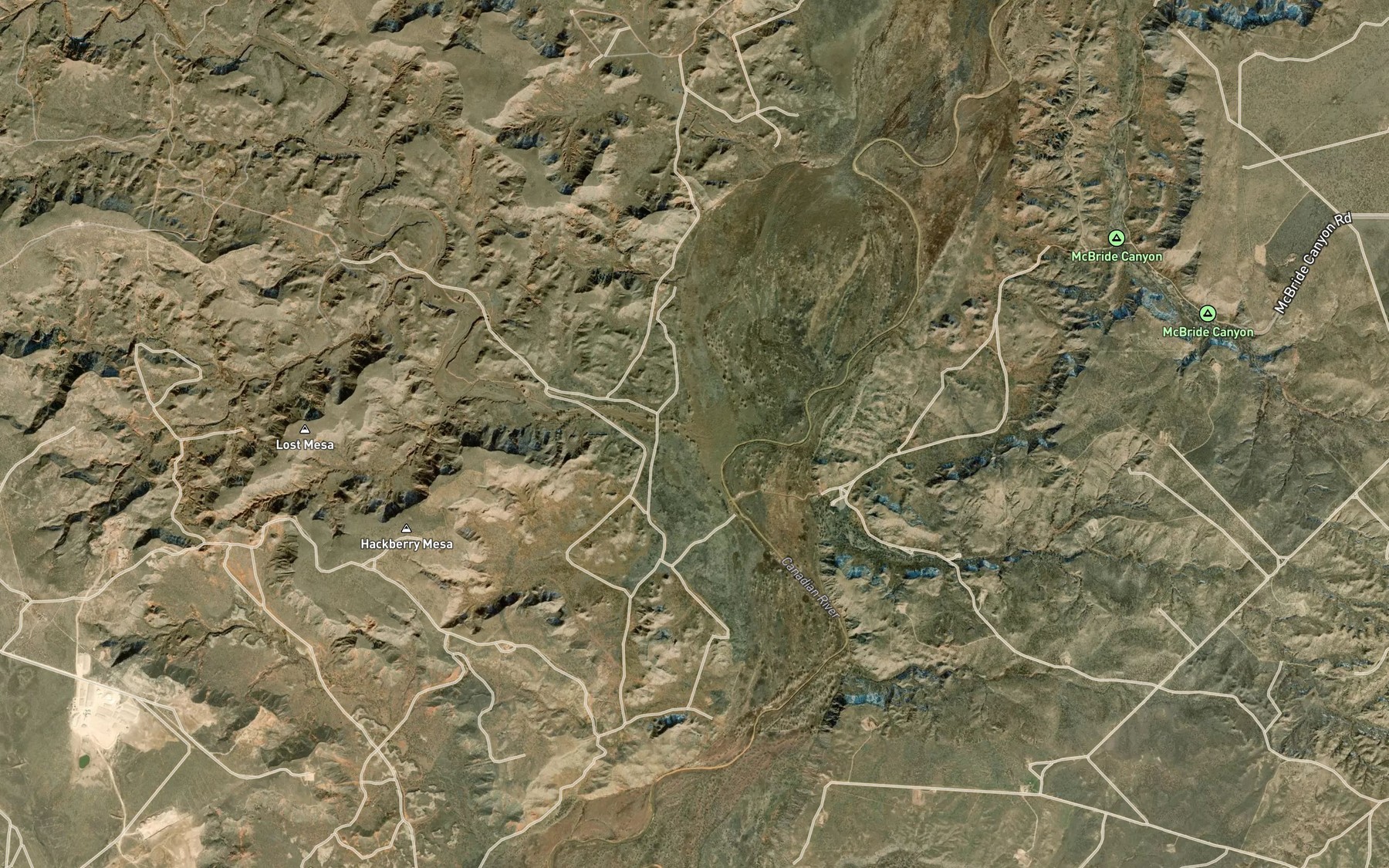 Satellite map of the McDowell Creek