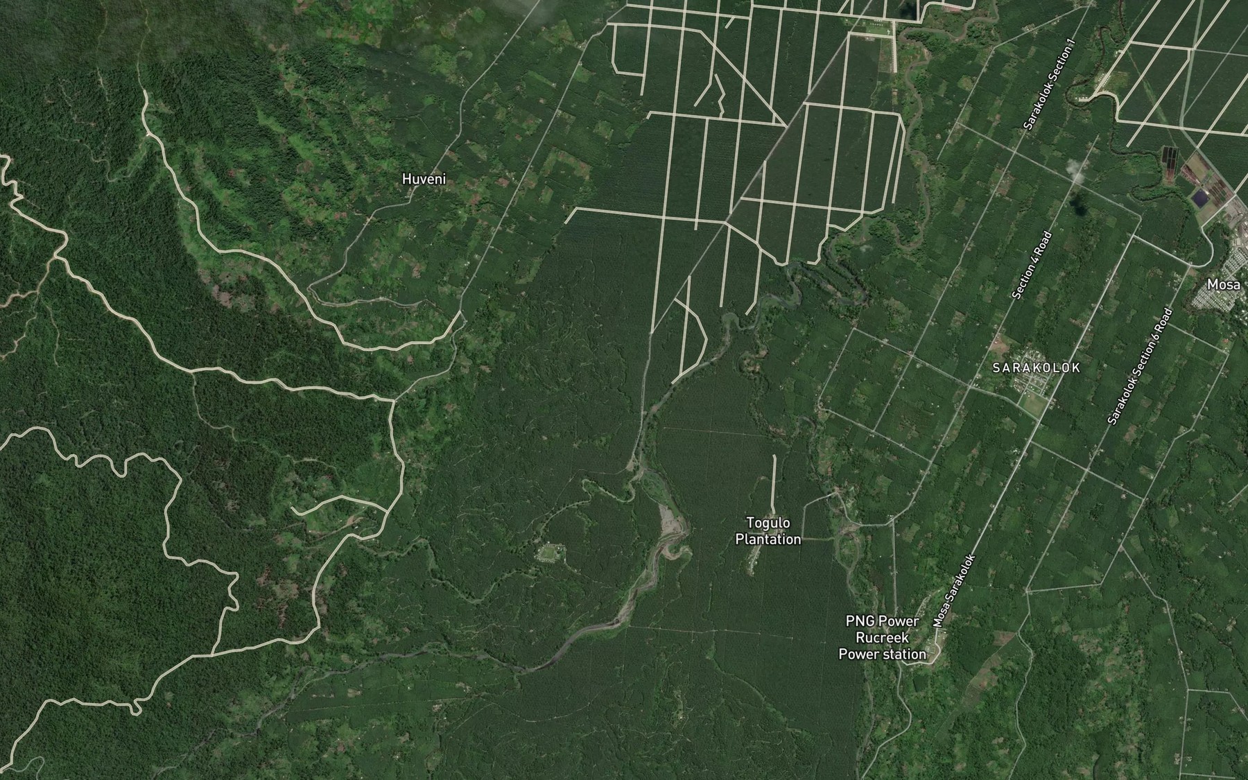 Satellite map of the Langari Creek