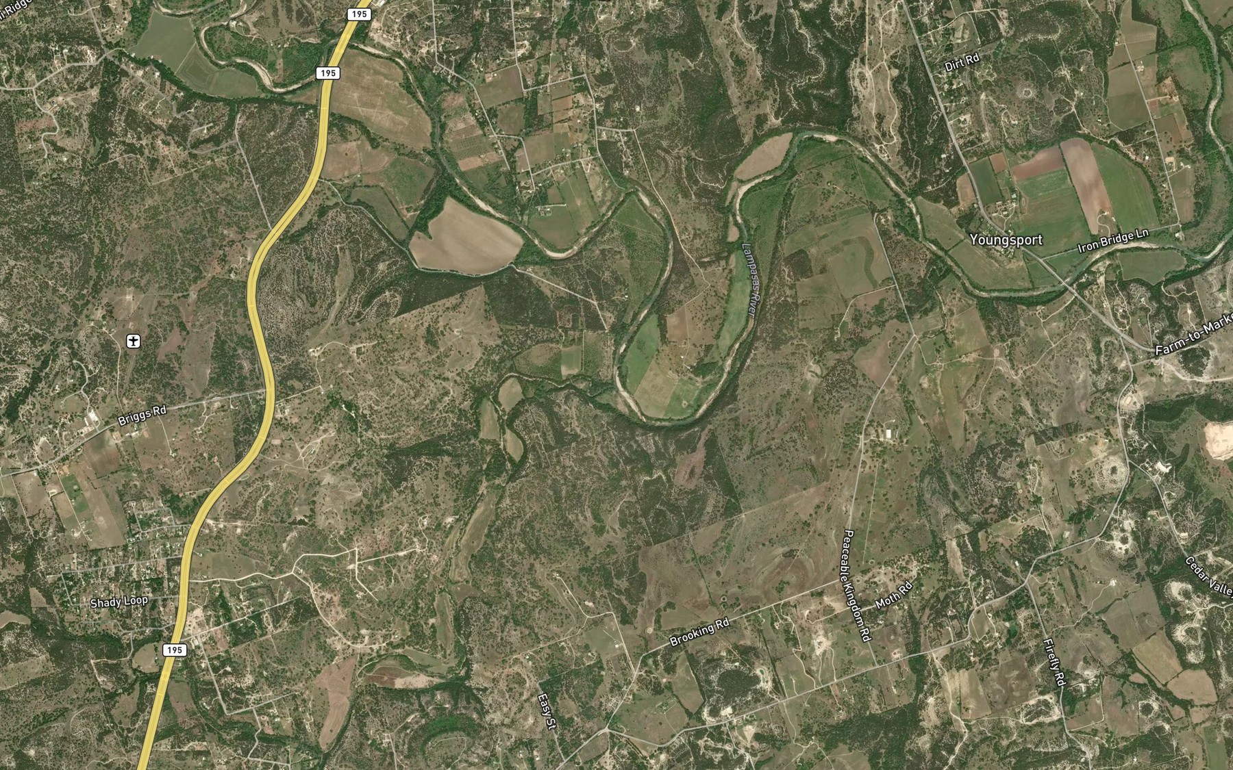 Satellite map of the Rocky Creek