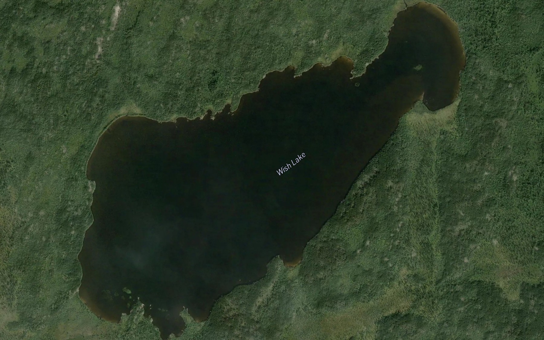 Satellite map of the Wish Lake