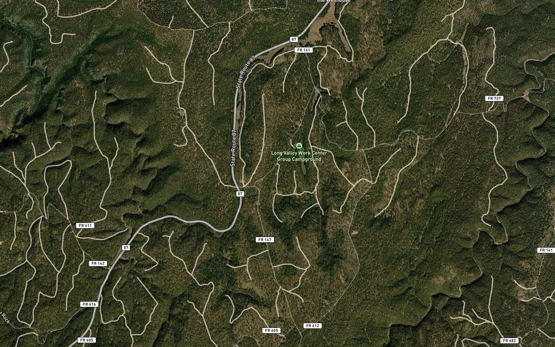 Satellite map of the Long Valley Spring