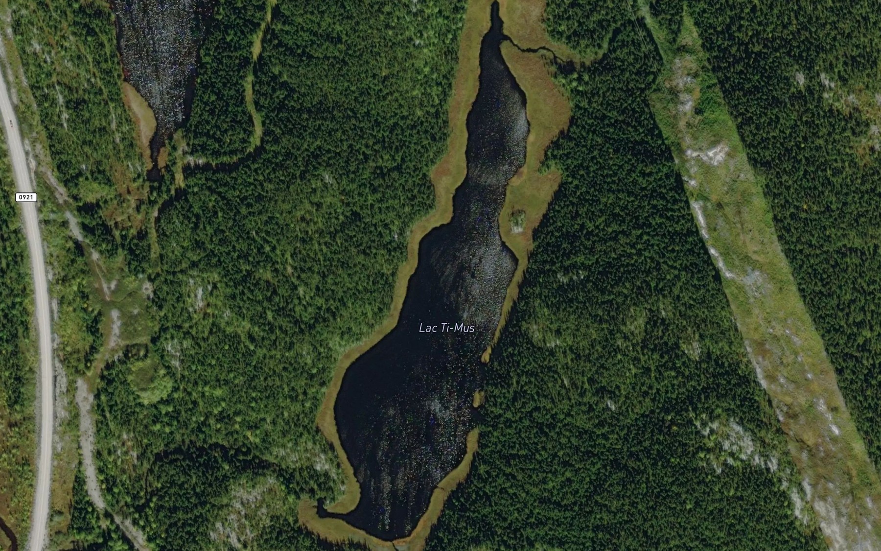 Satellite map of the Lac Ti-Mus