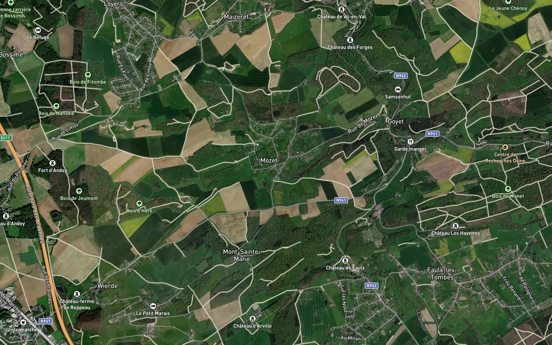 Satellite map of the Ruisseau du Tronquois