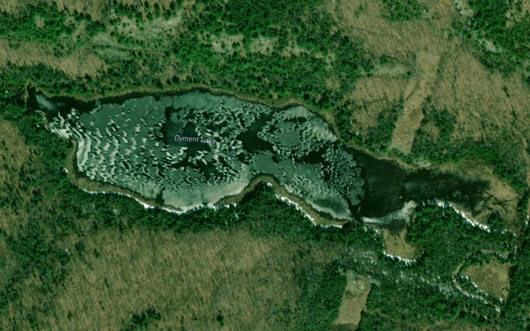 Satellite map of the Dyment Lake