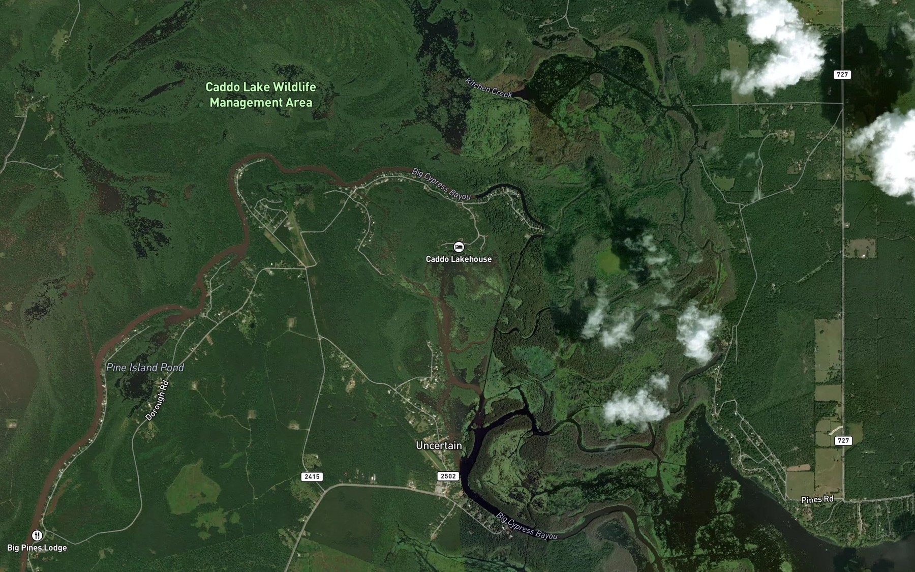 Satellite map of the Jackson Arm