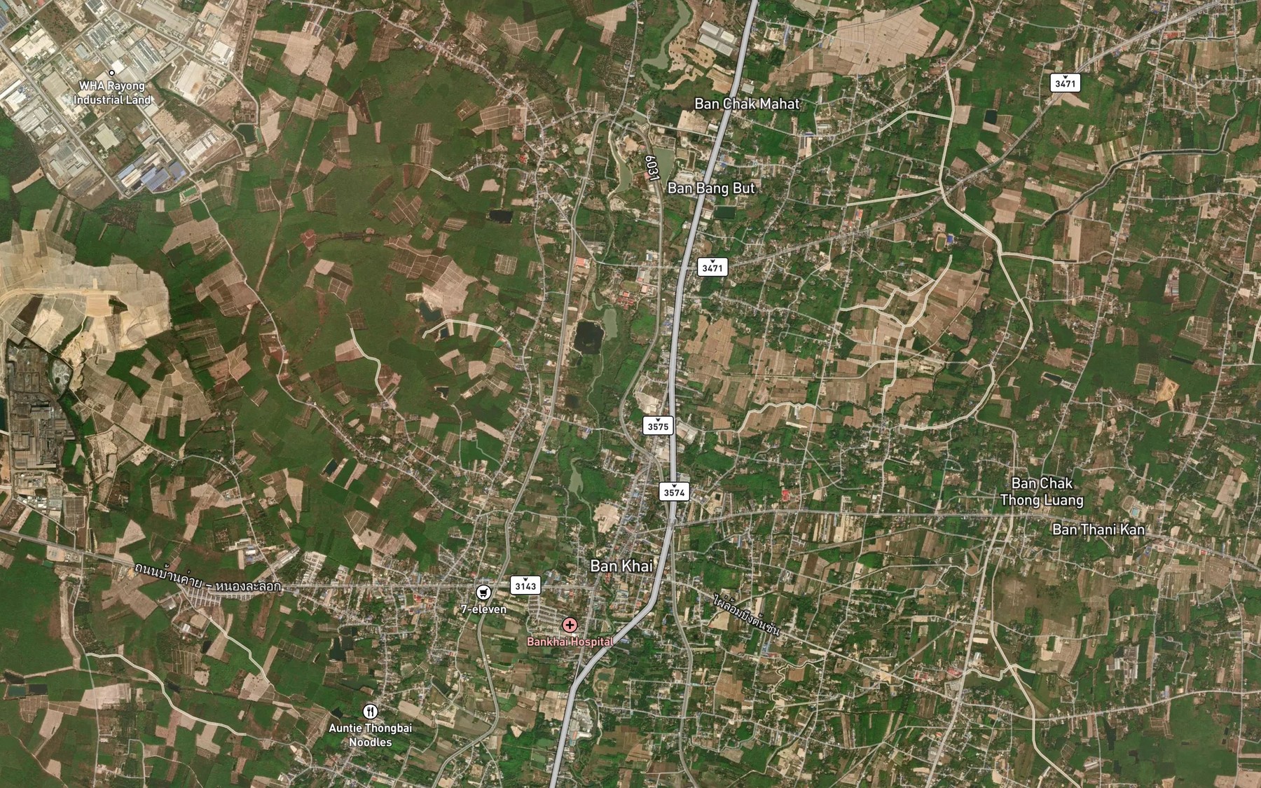 Satellite map of the Khlong Nam Ngu