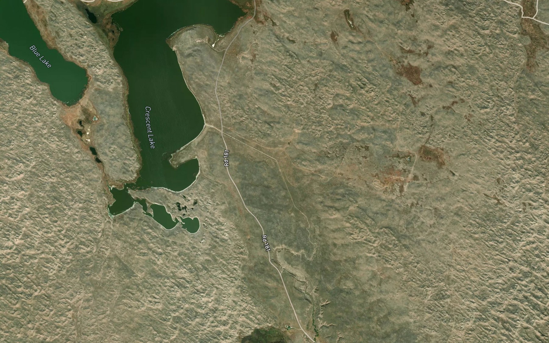 Satellite map of the Blue Creek Ditch