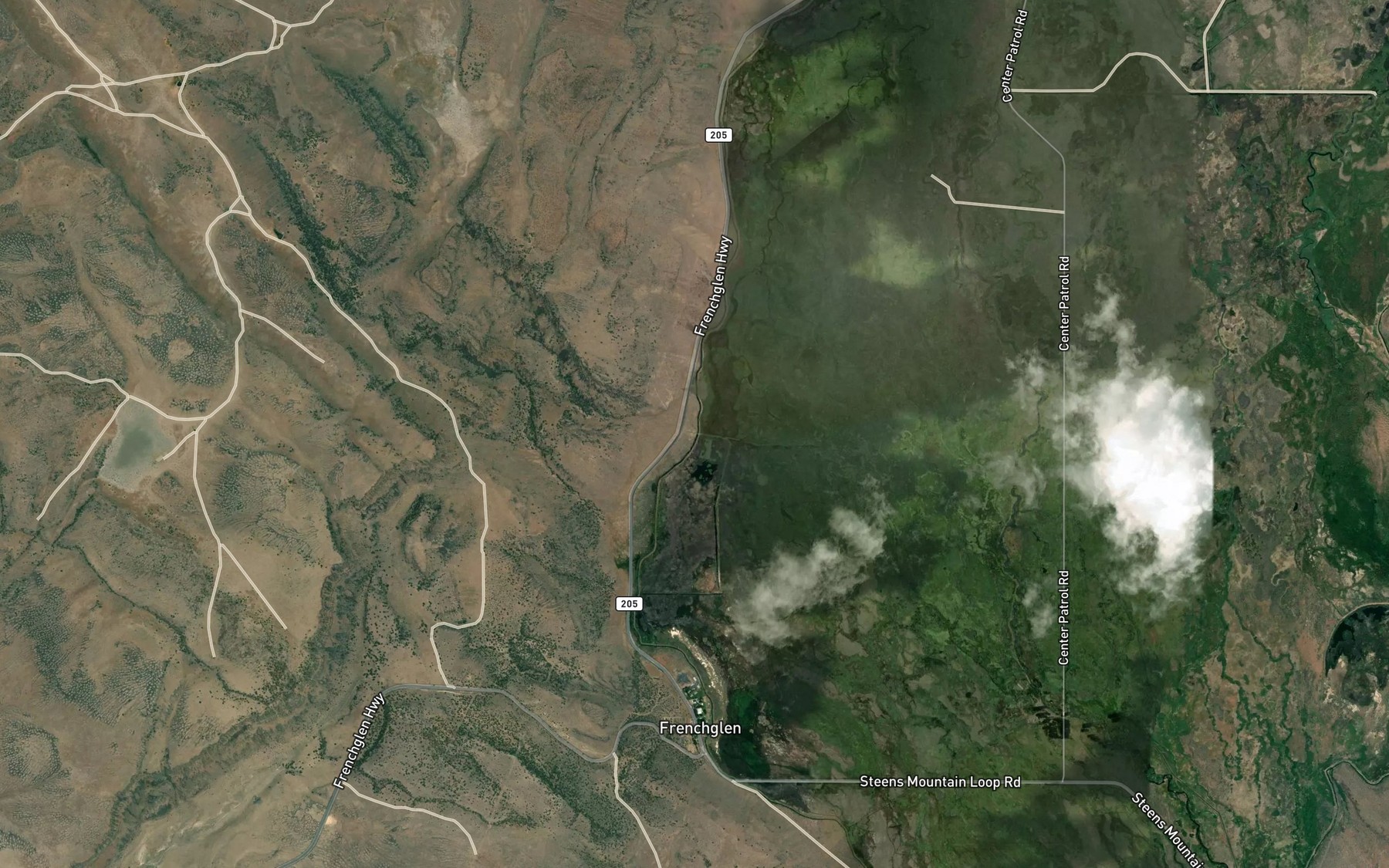 Satellite map of the Warm Springs Canal