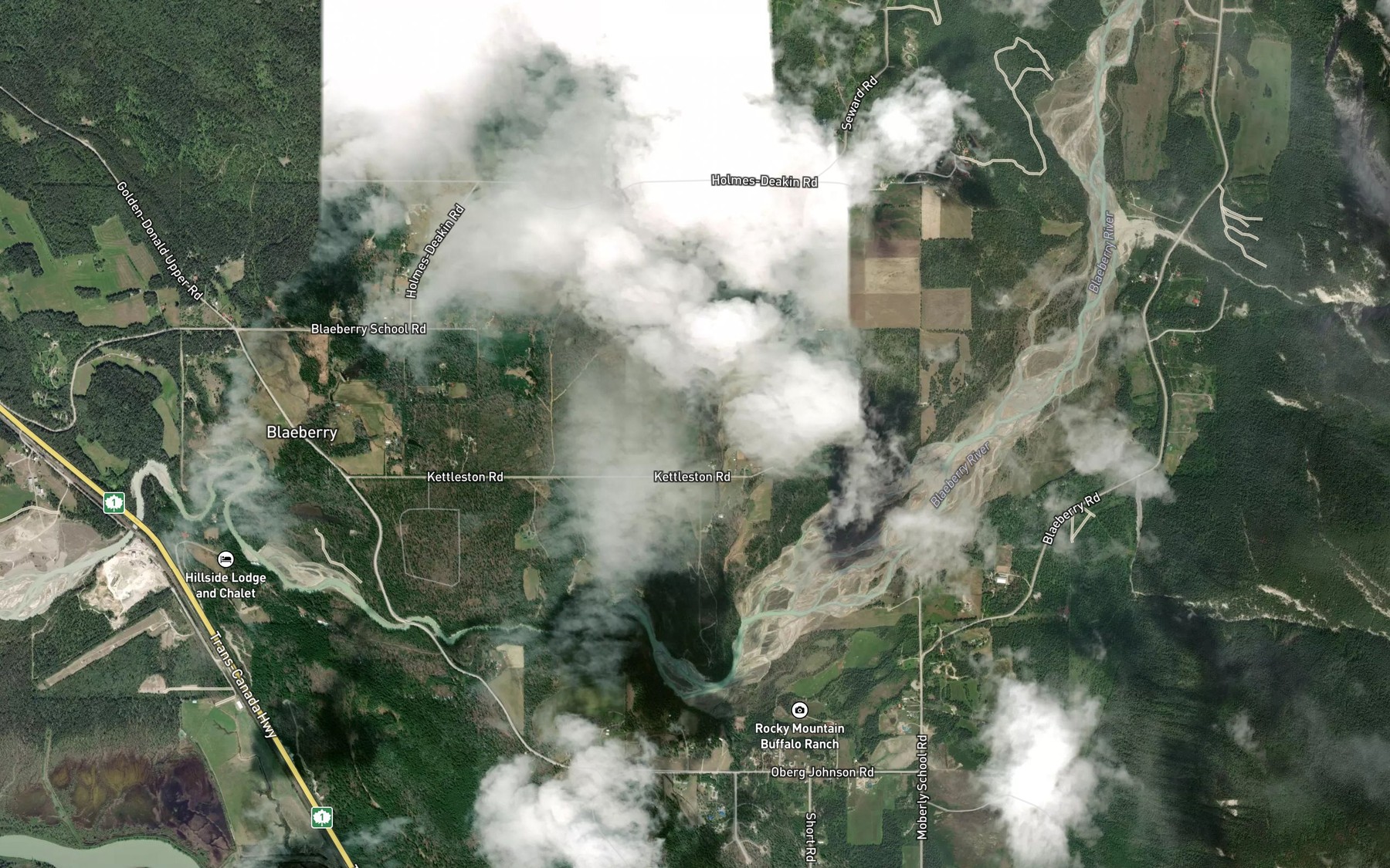 Satellite map of the Goat Mountain Creek