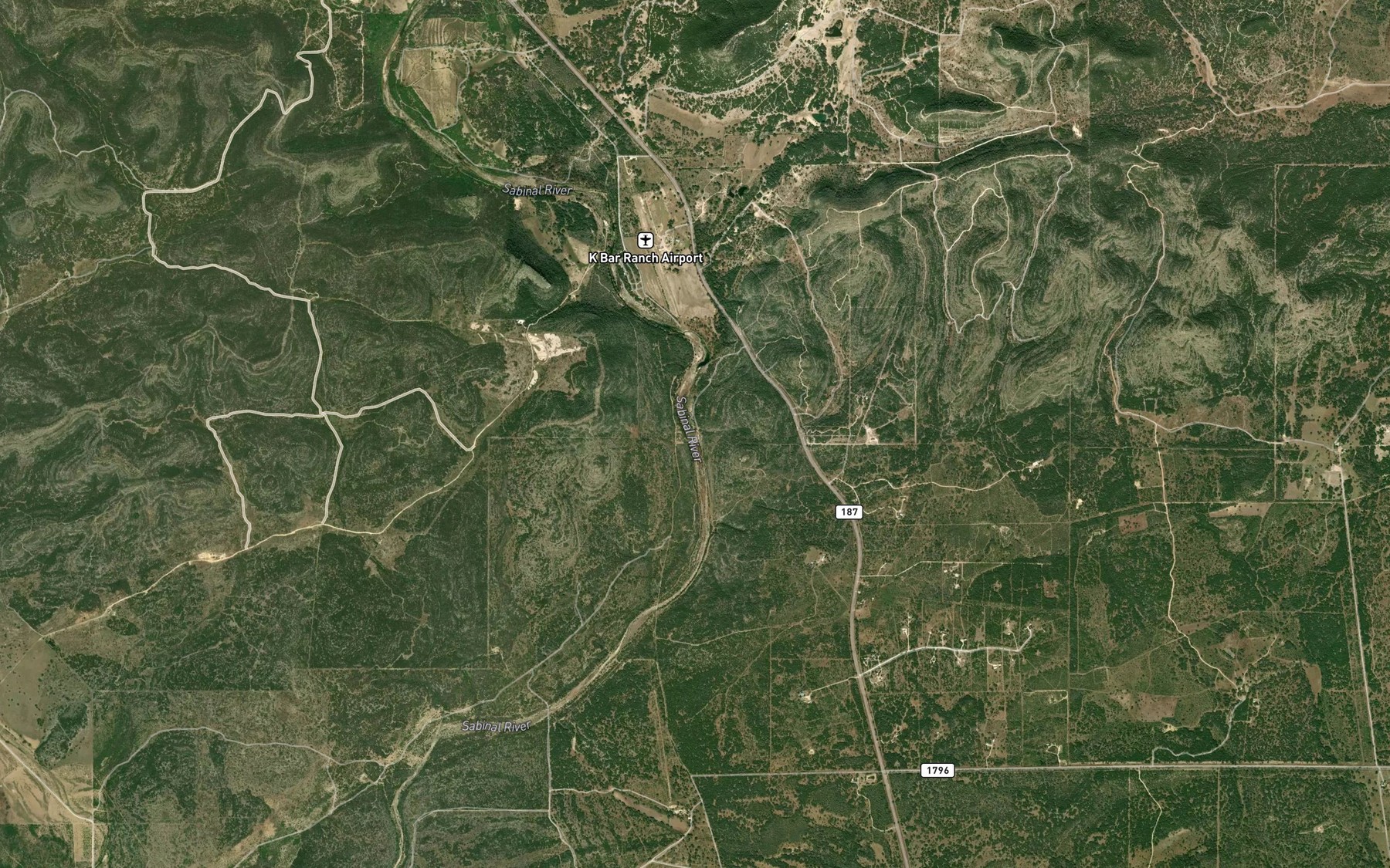 Satellite map of the K-Bar Ranch Lake