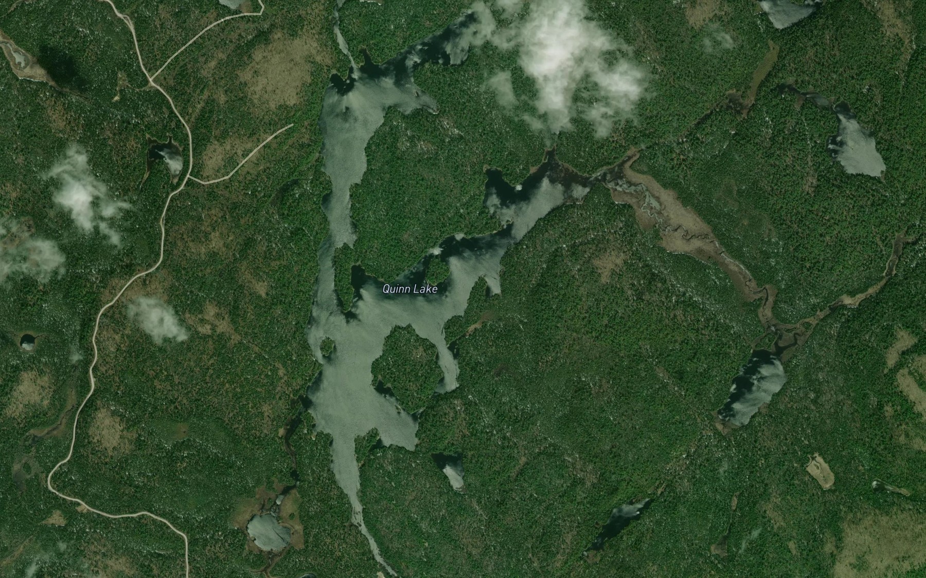 Satellite map of the Quinn Lake