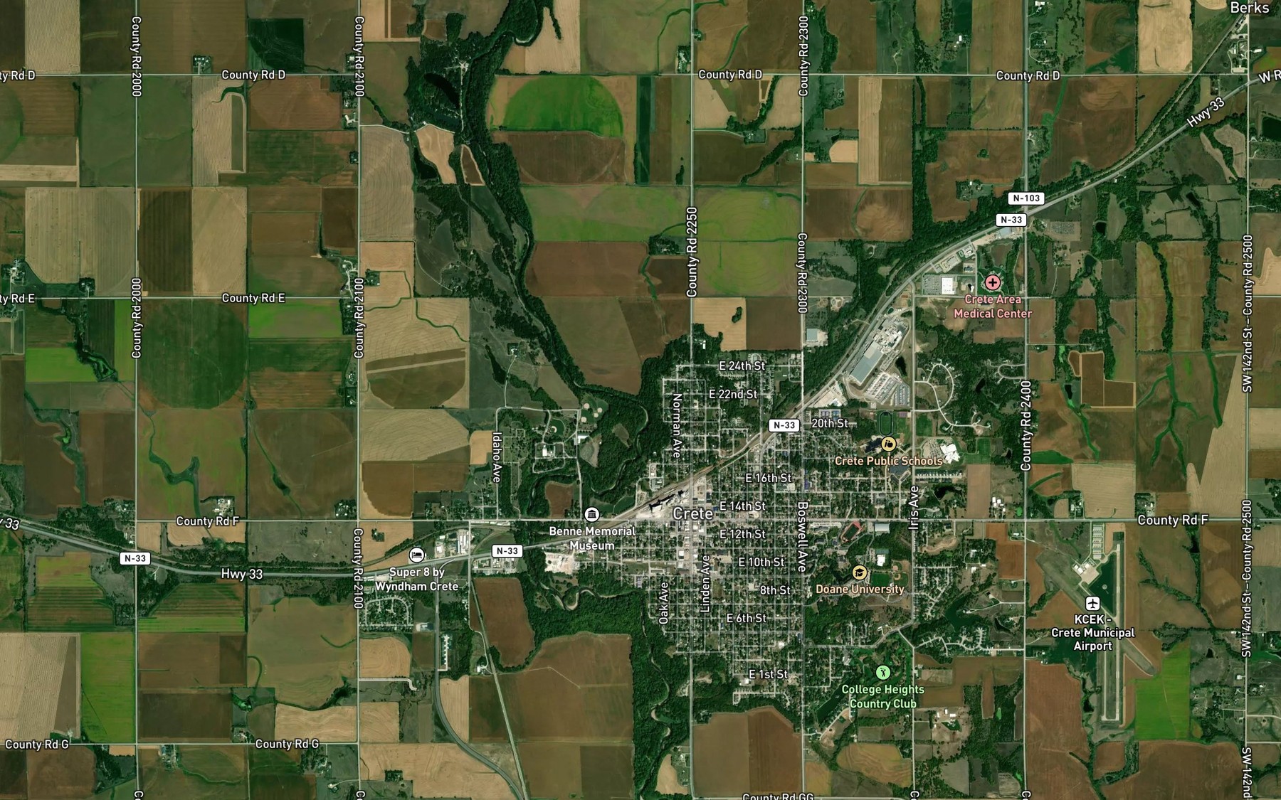 Satellite map of the Walnut Creek