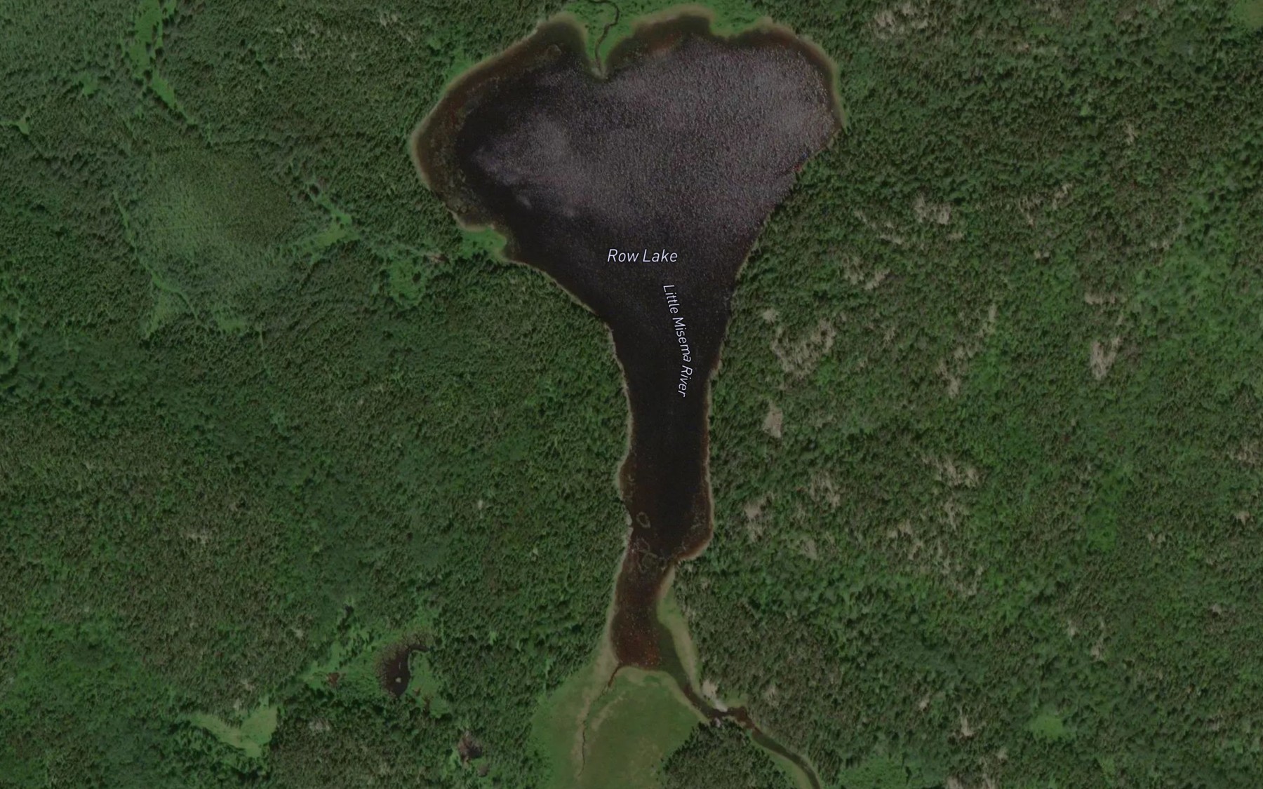 Satellite map of the Row Lake