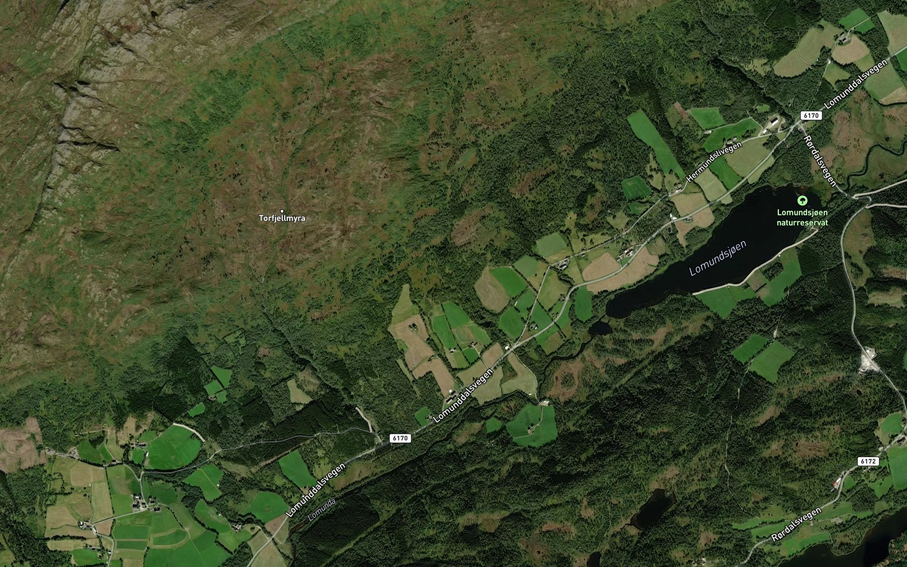 Satellite map of the Hogasdalsbekken