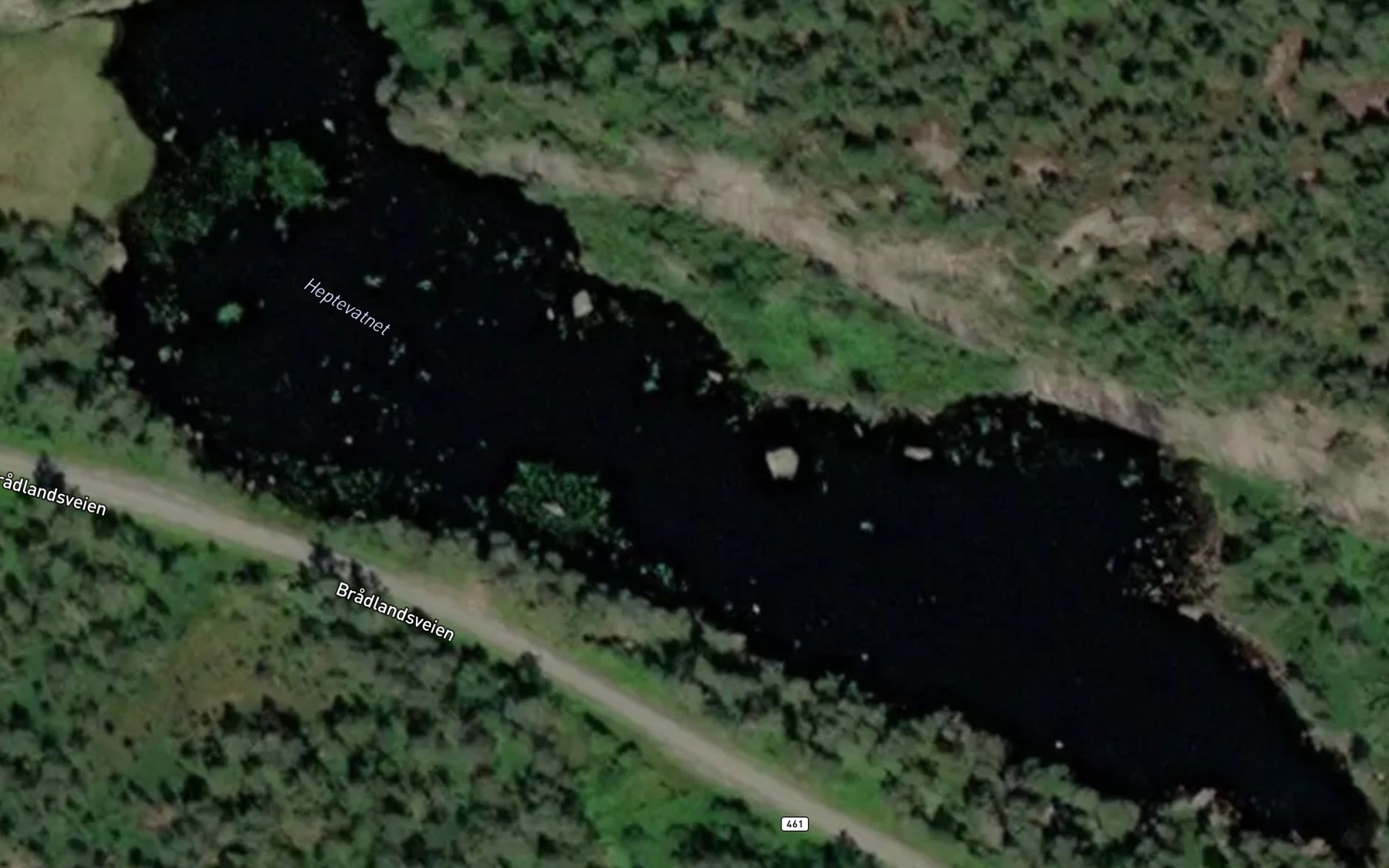Satellite map of the Heptevatnet