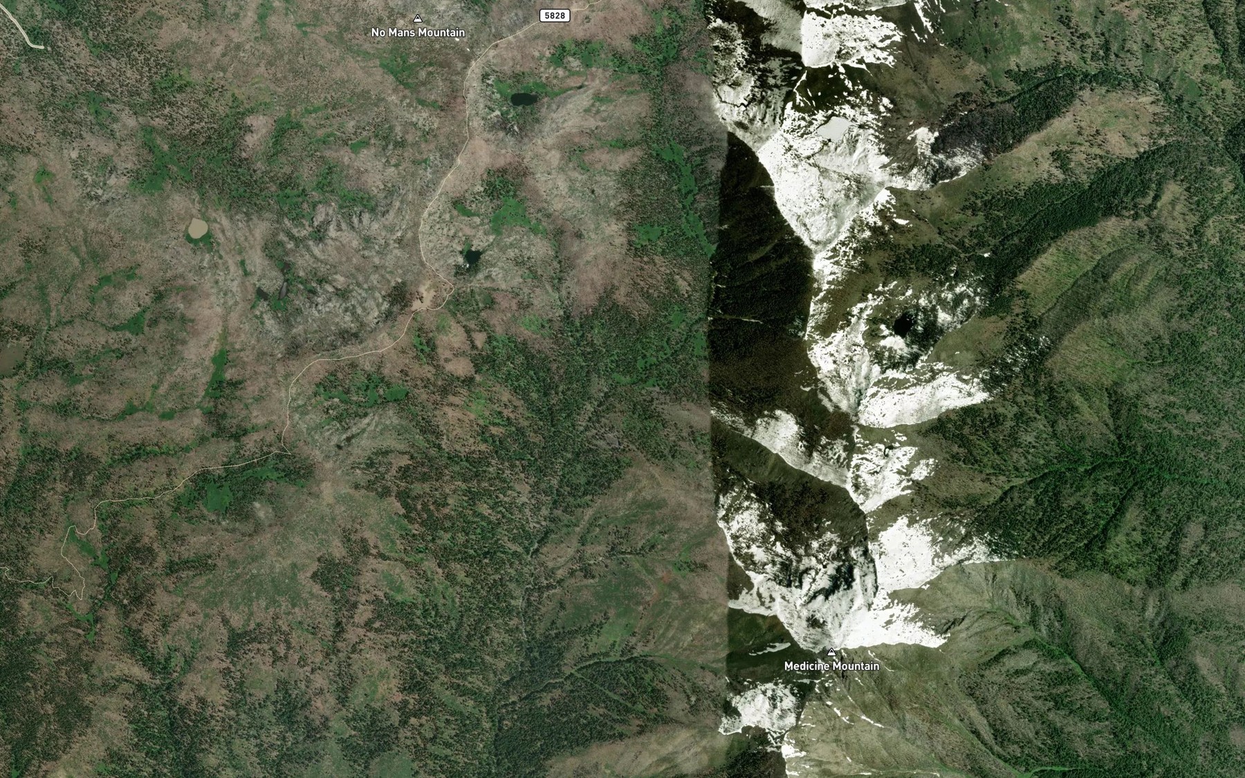 Satellite map of the Smith Fork