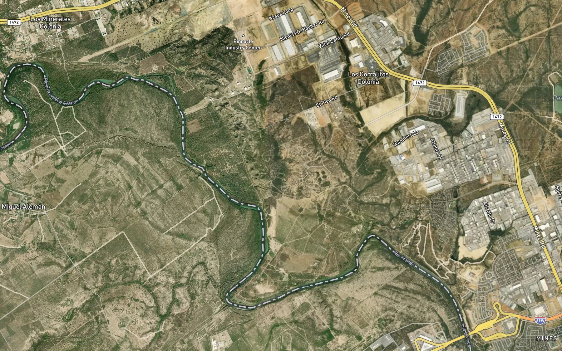 Satellite map of the La Presa Azul