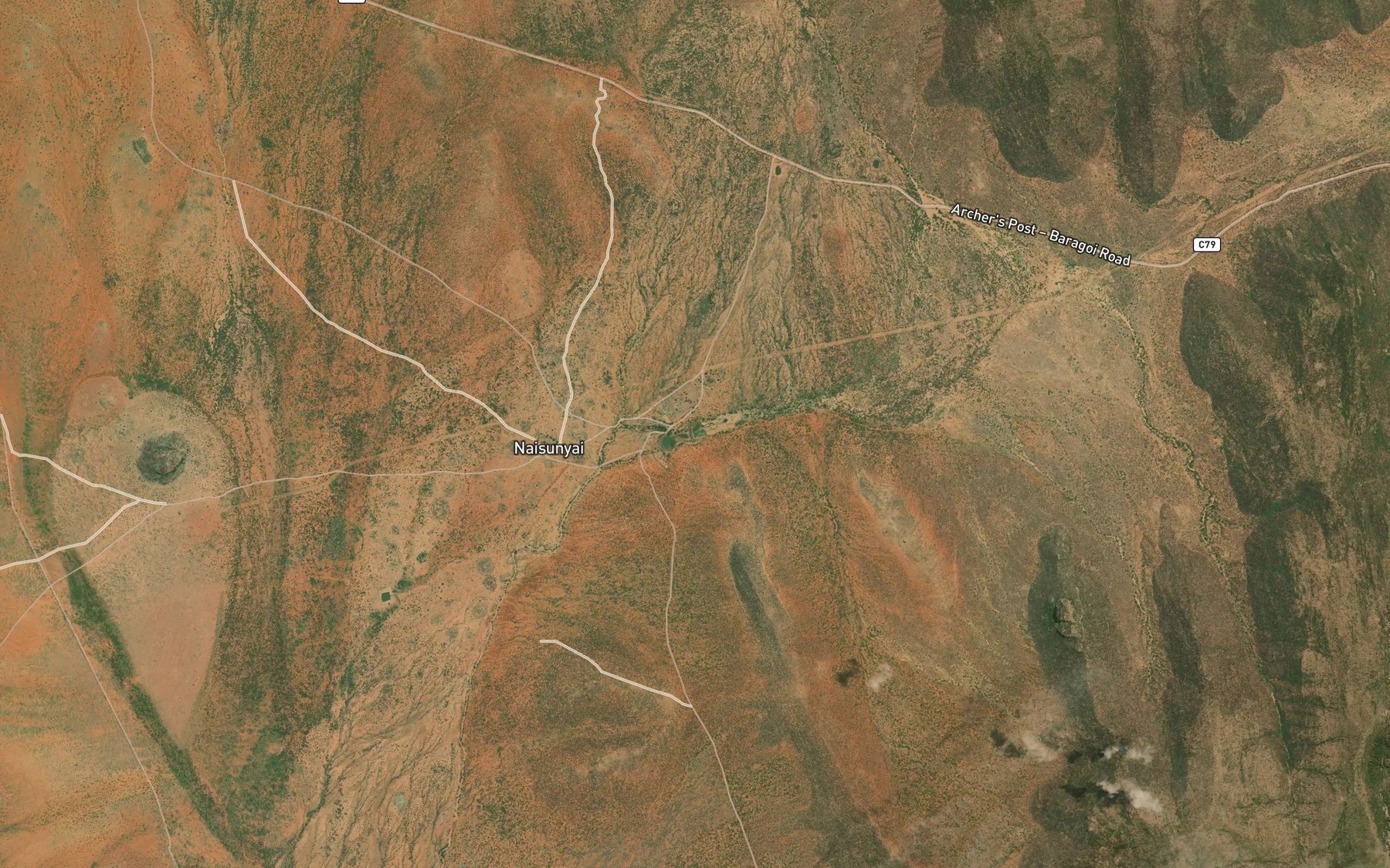 Satellite map of the Naisunyai Dam