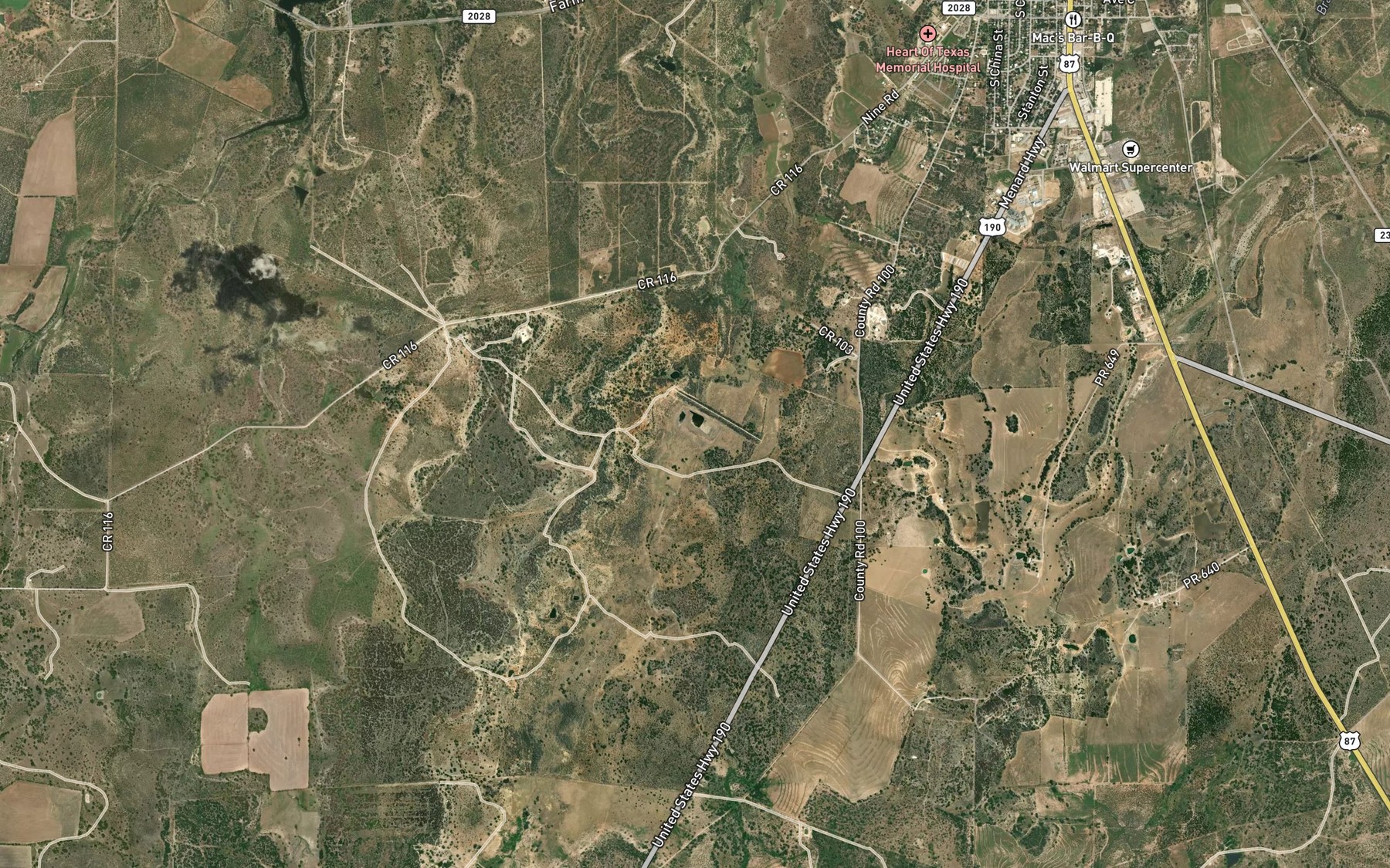 Satellite map of the Soil Conservation Service Site 1 Reservoir