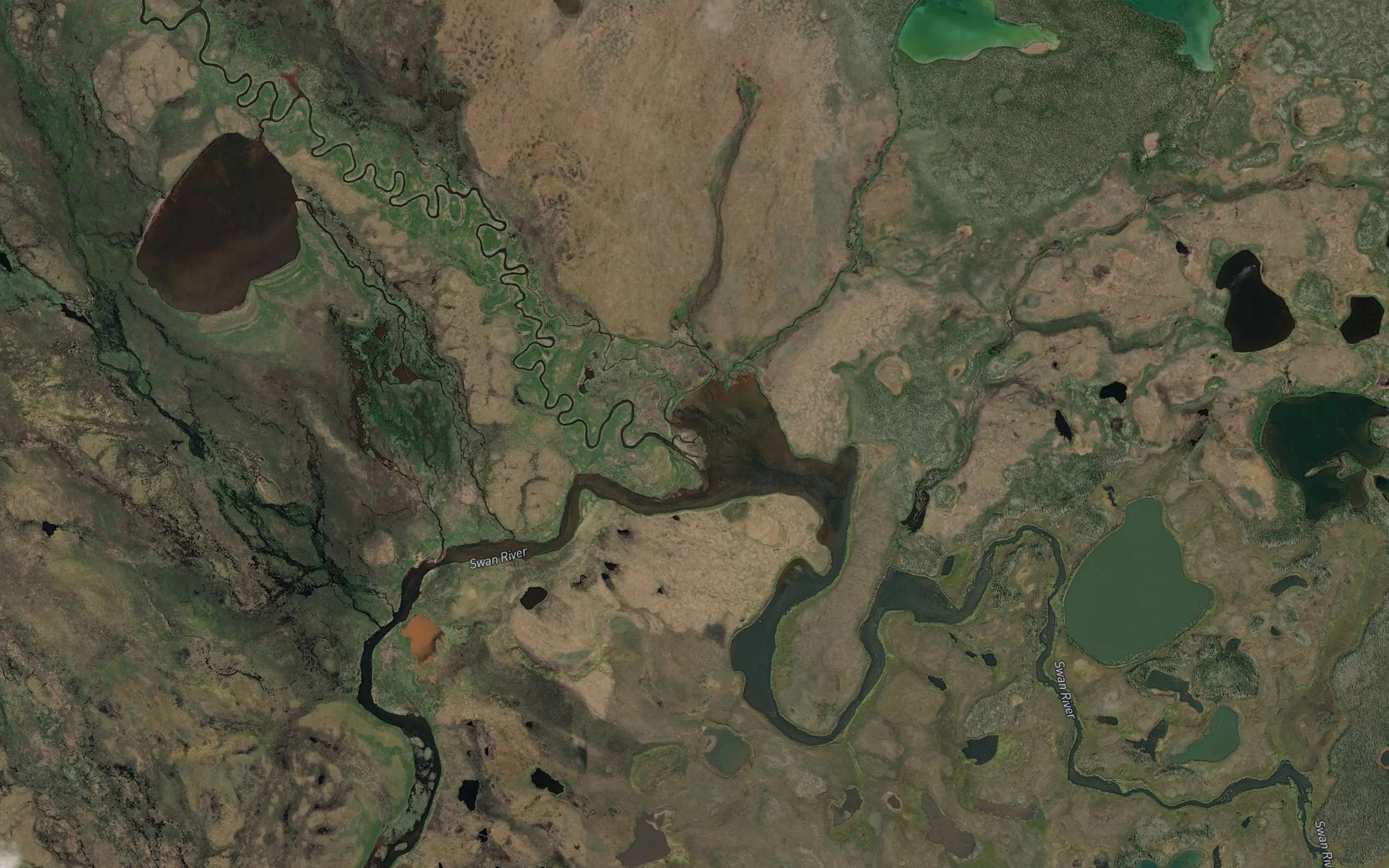 Satellite map of the North Fork Swan River