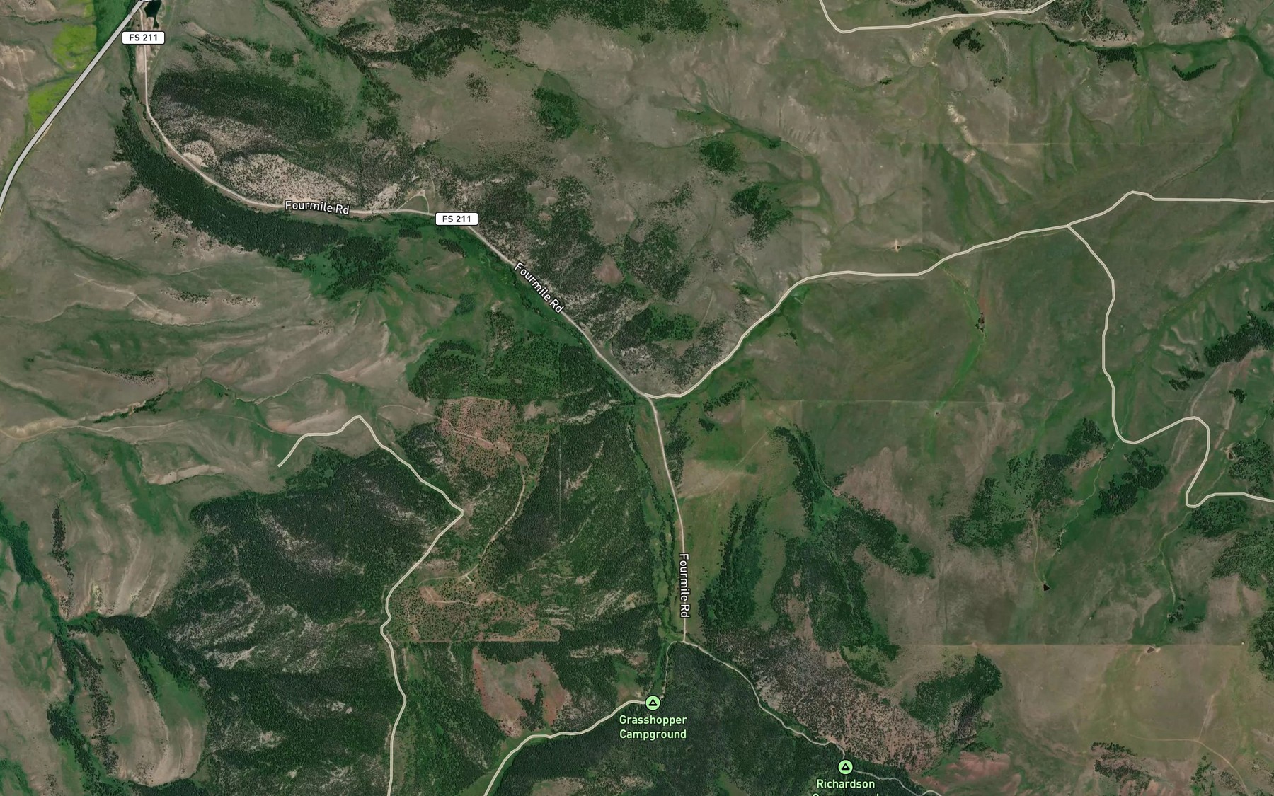 Satellite map of the Spring Creek