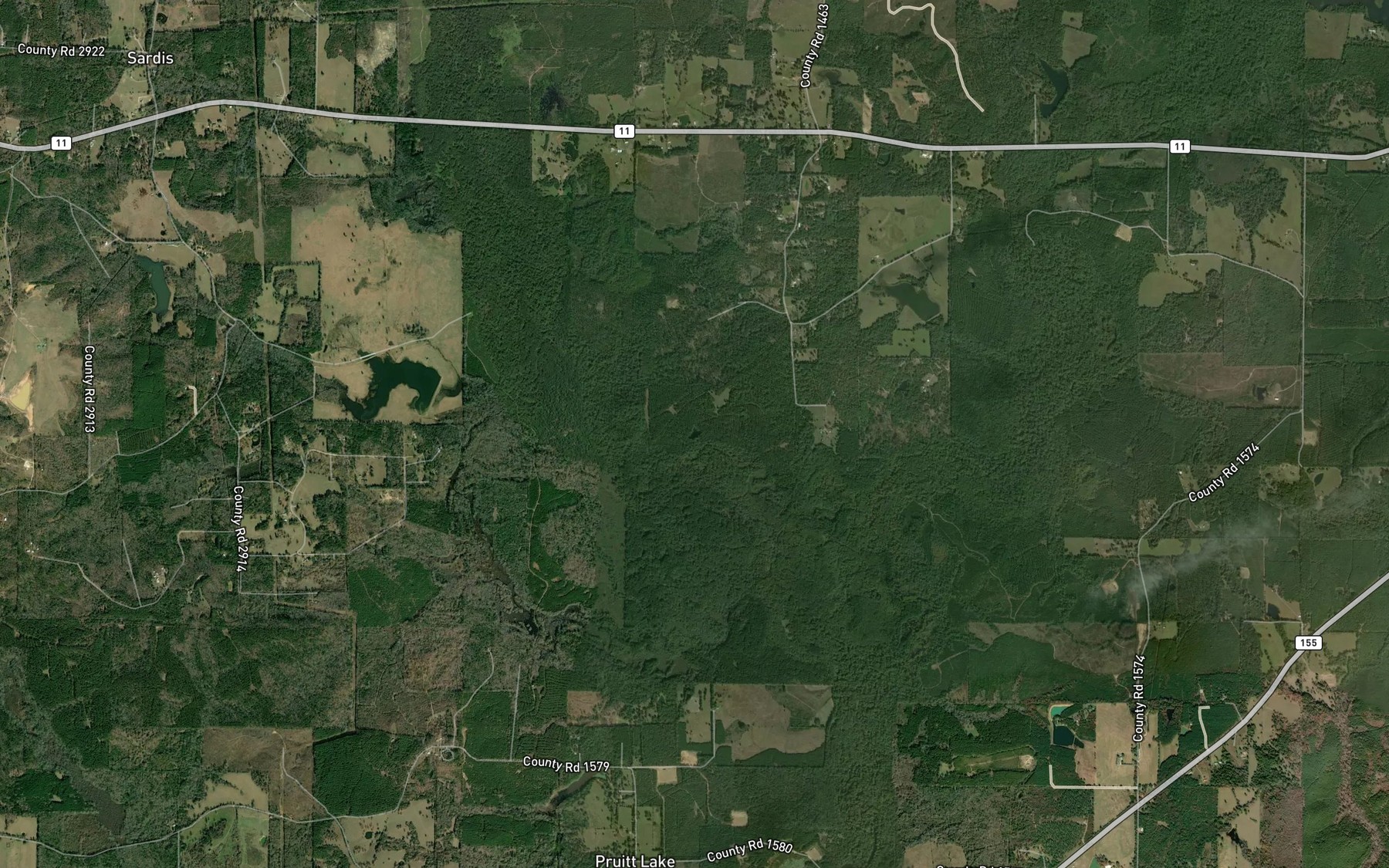 Satellite map of the Wallace Lake
