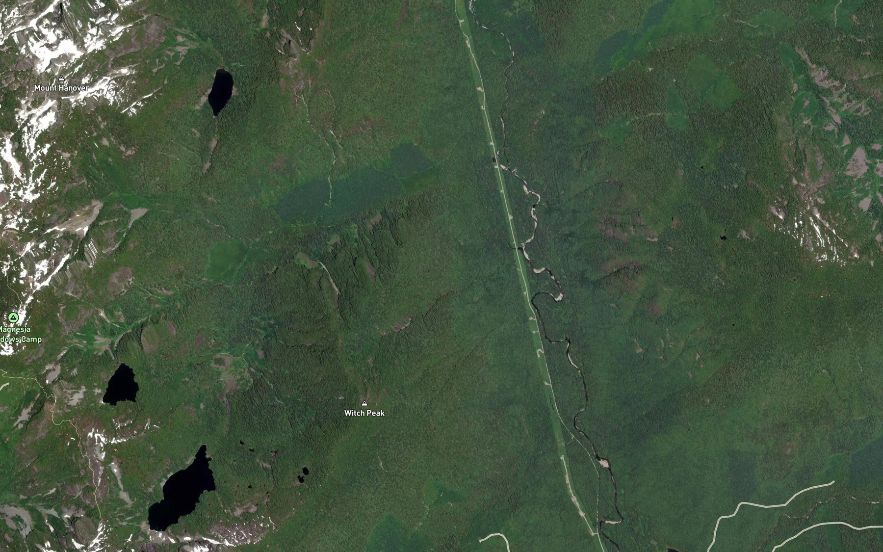 Satellite map of the Enchantment Creek