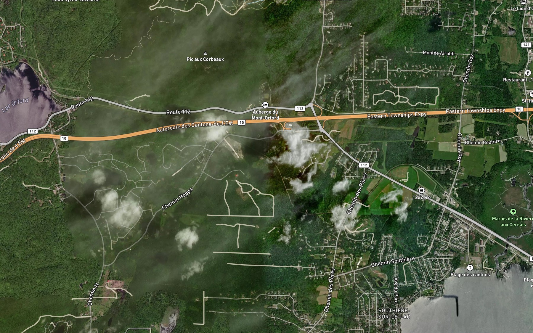 Satellite map of the Ruisseau Sinueux