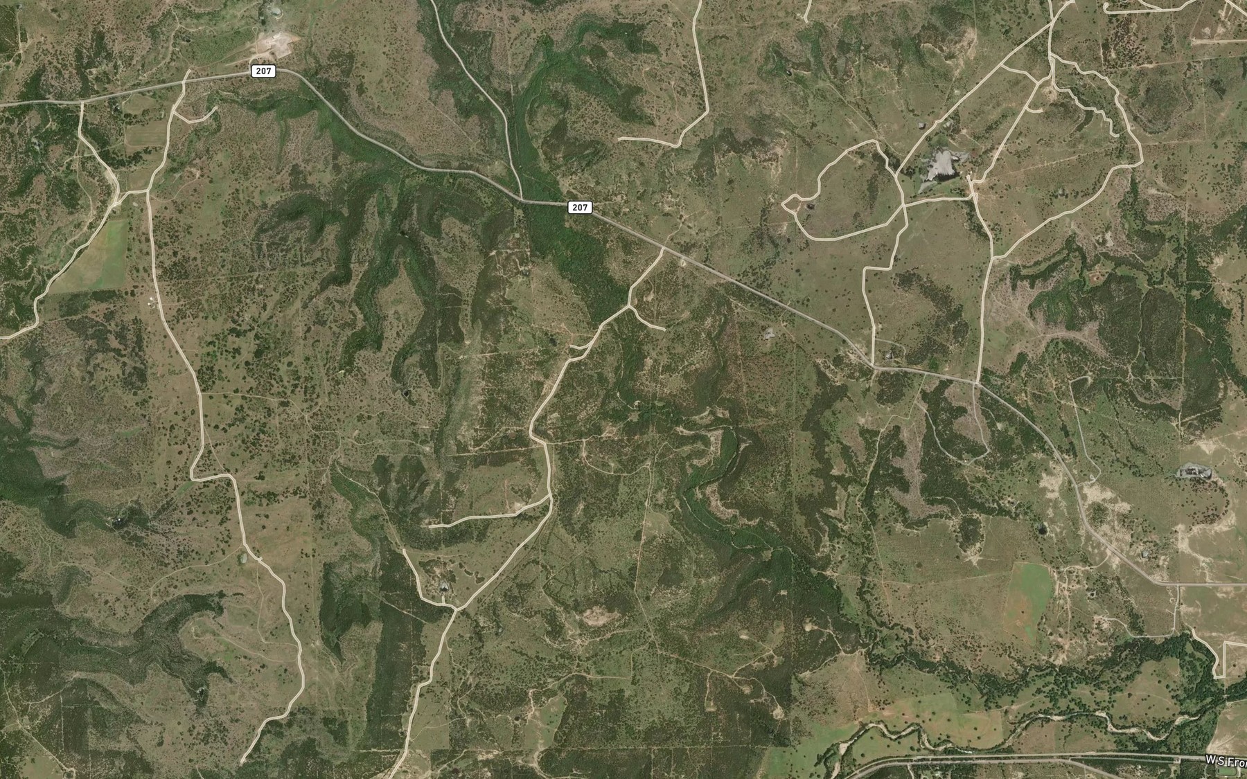 Satellite map of the South Bills Creek
