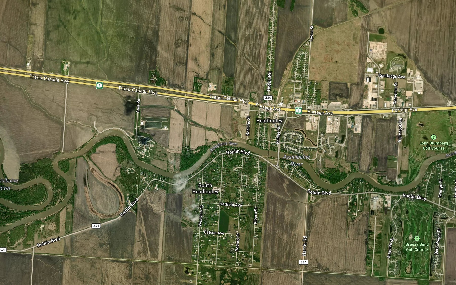 Satellite map of the Third Creek
