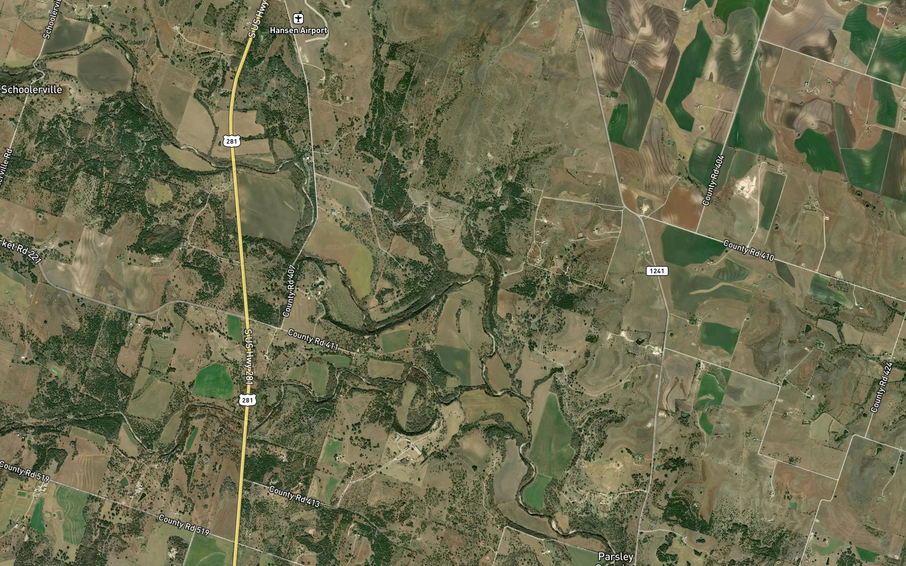 Satellite map of the Little Cowhouse Creek