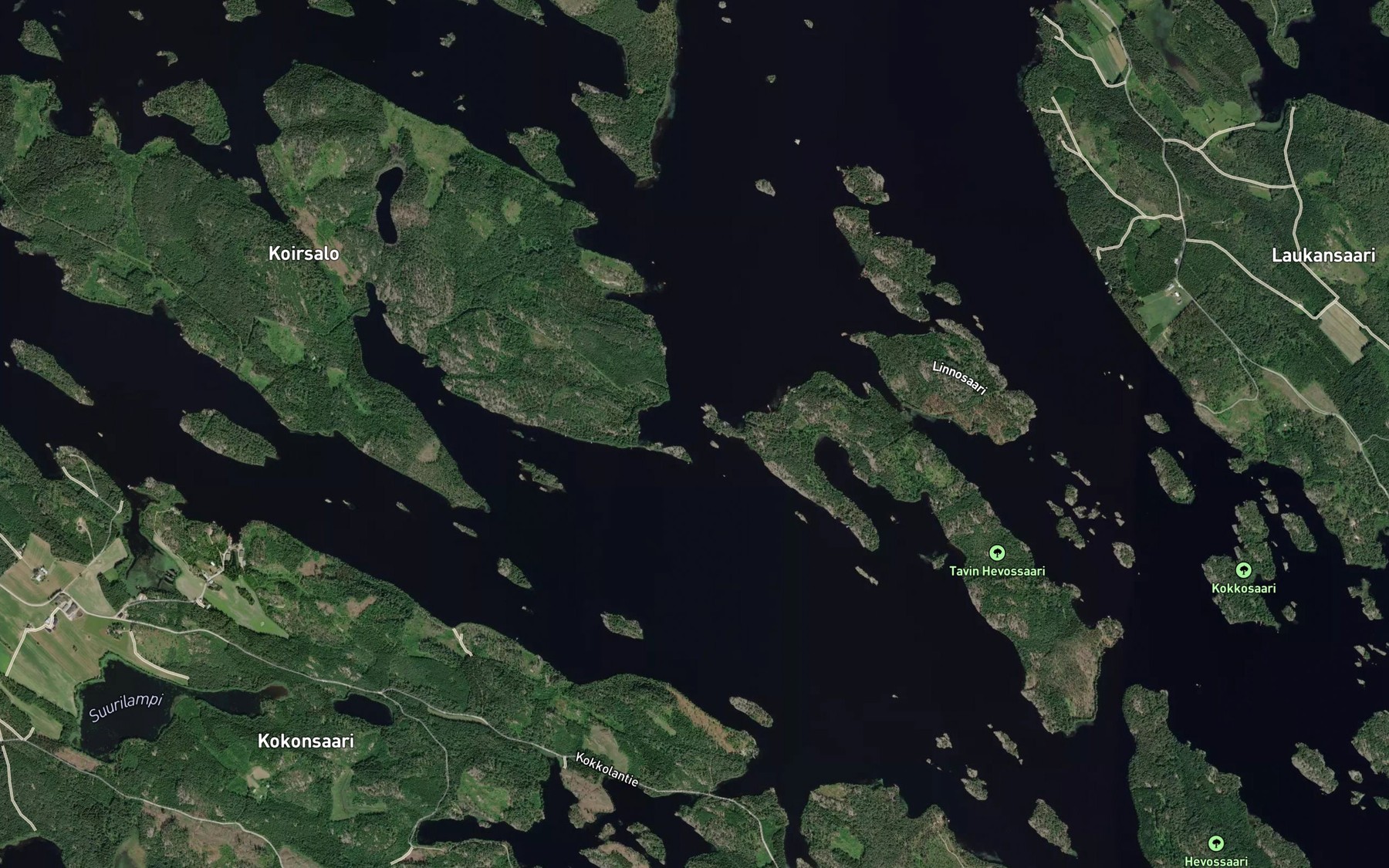 Satellite map of the Hirkivensalmi